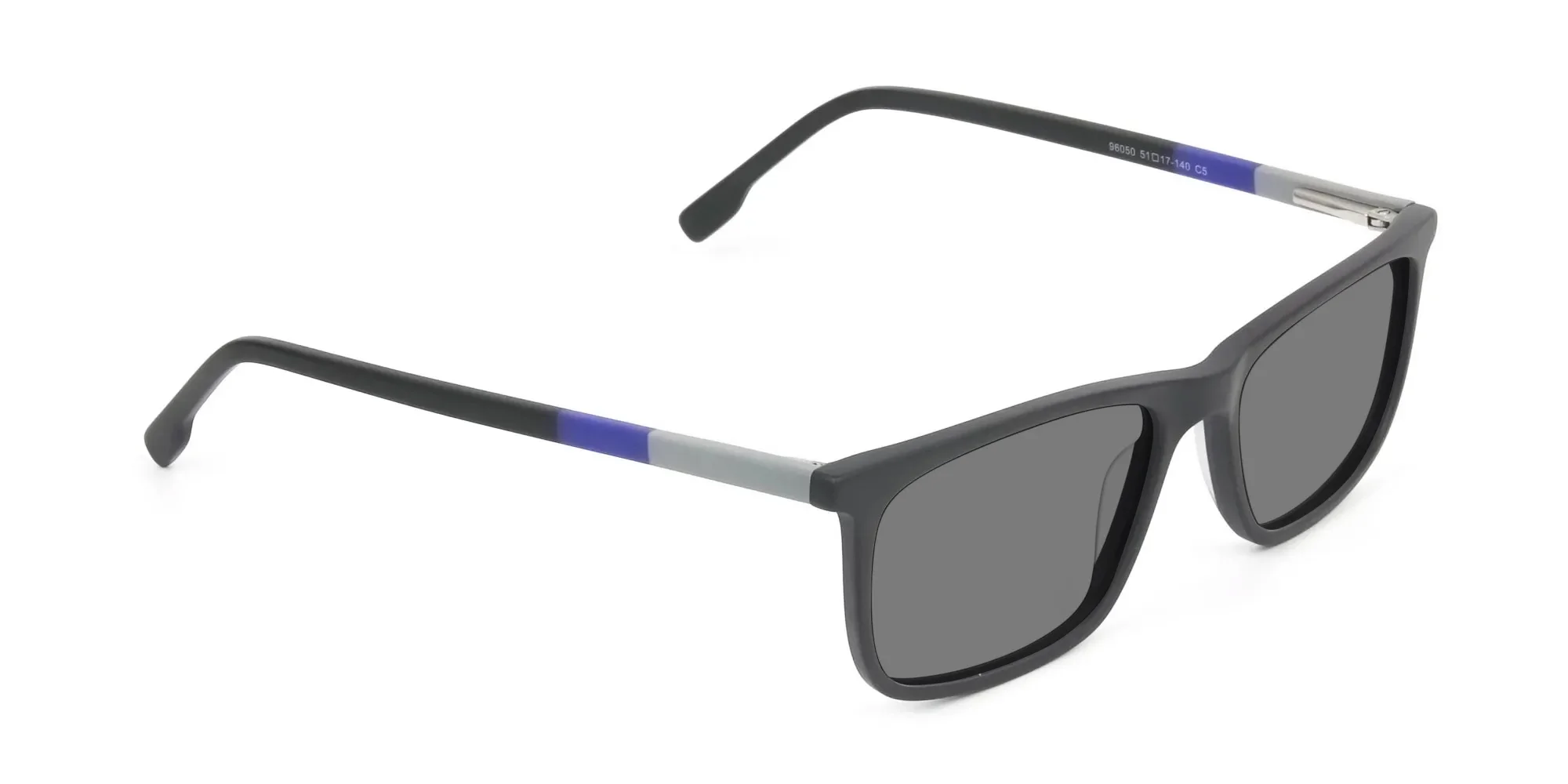 Black Acetate Rectangle Sunglasses-1