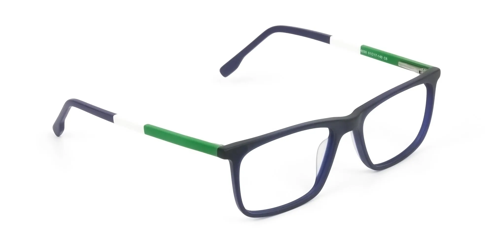 Green & Matte Navy Blue Spectacles - 2