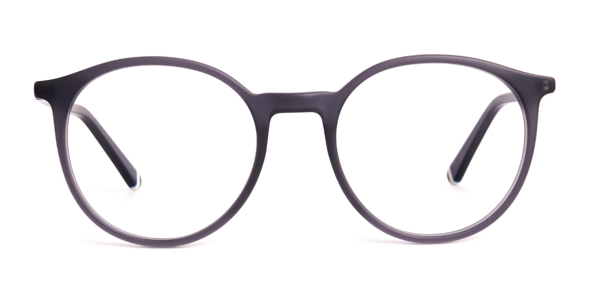 matte and dark grey round full rim glasses frames-1
