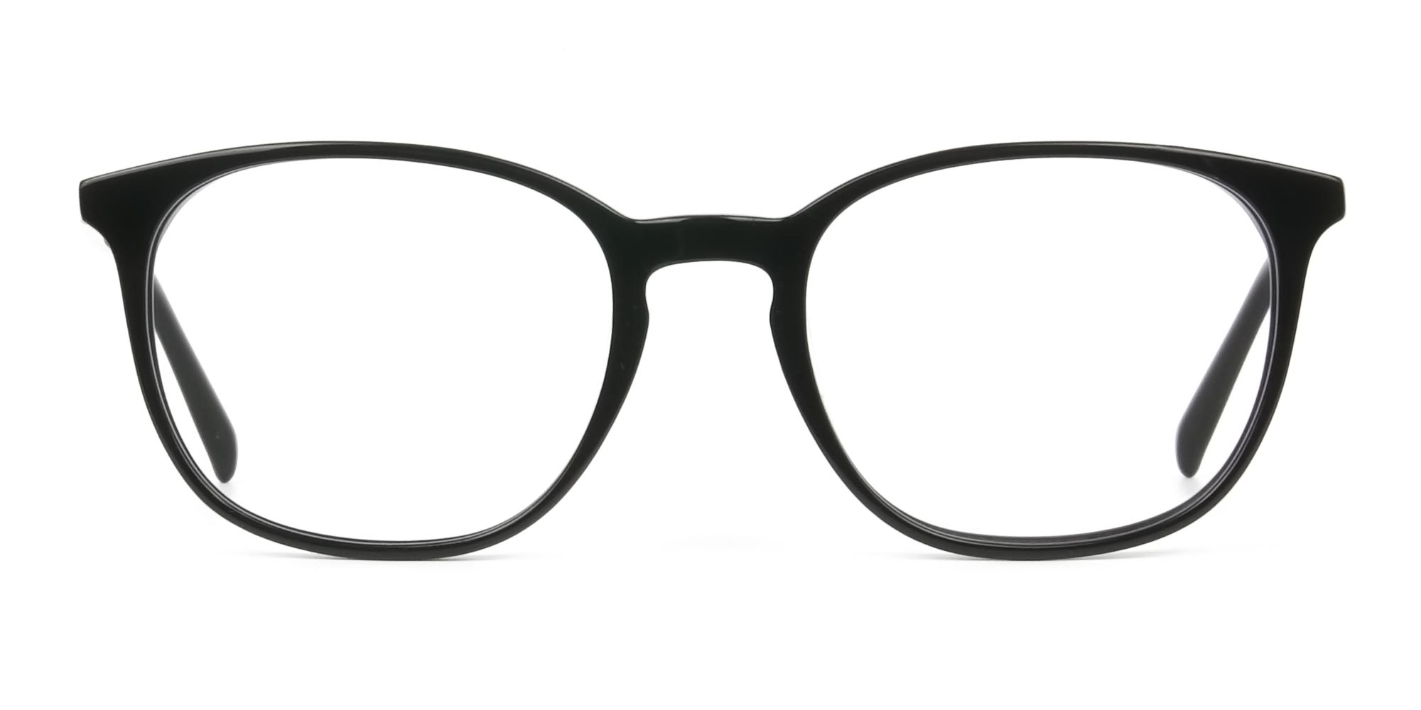 Black Wayfarer Glasses Thin Frame - 1