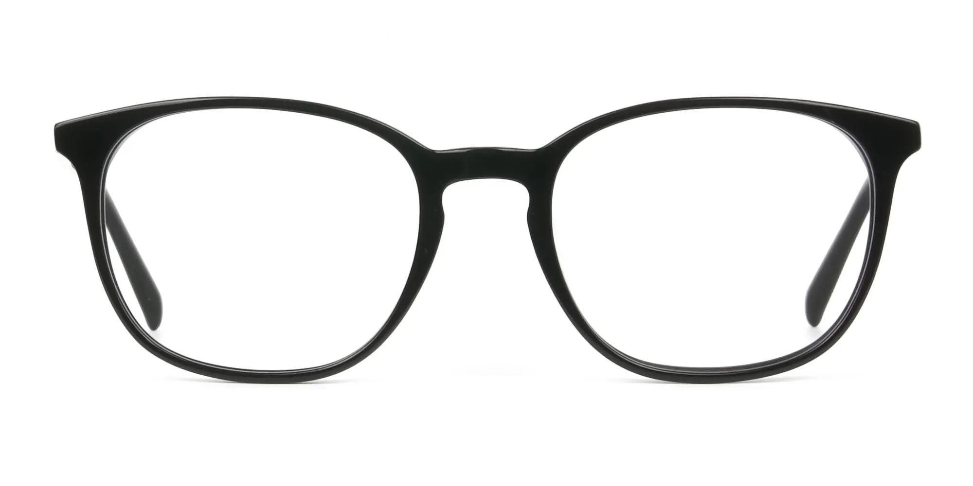 Black Wayfarer Glasses Thin Frame - 2