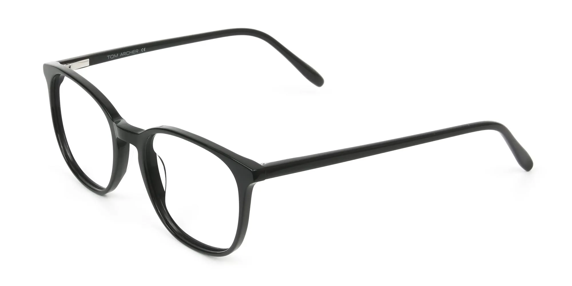 Black Square Glasses Thin Frame - 2