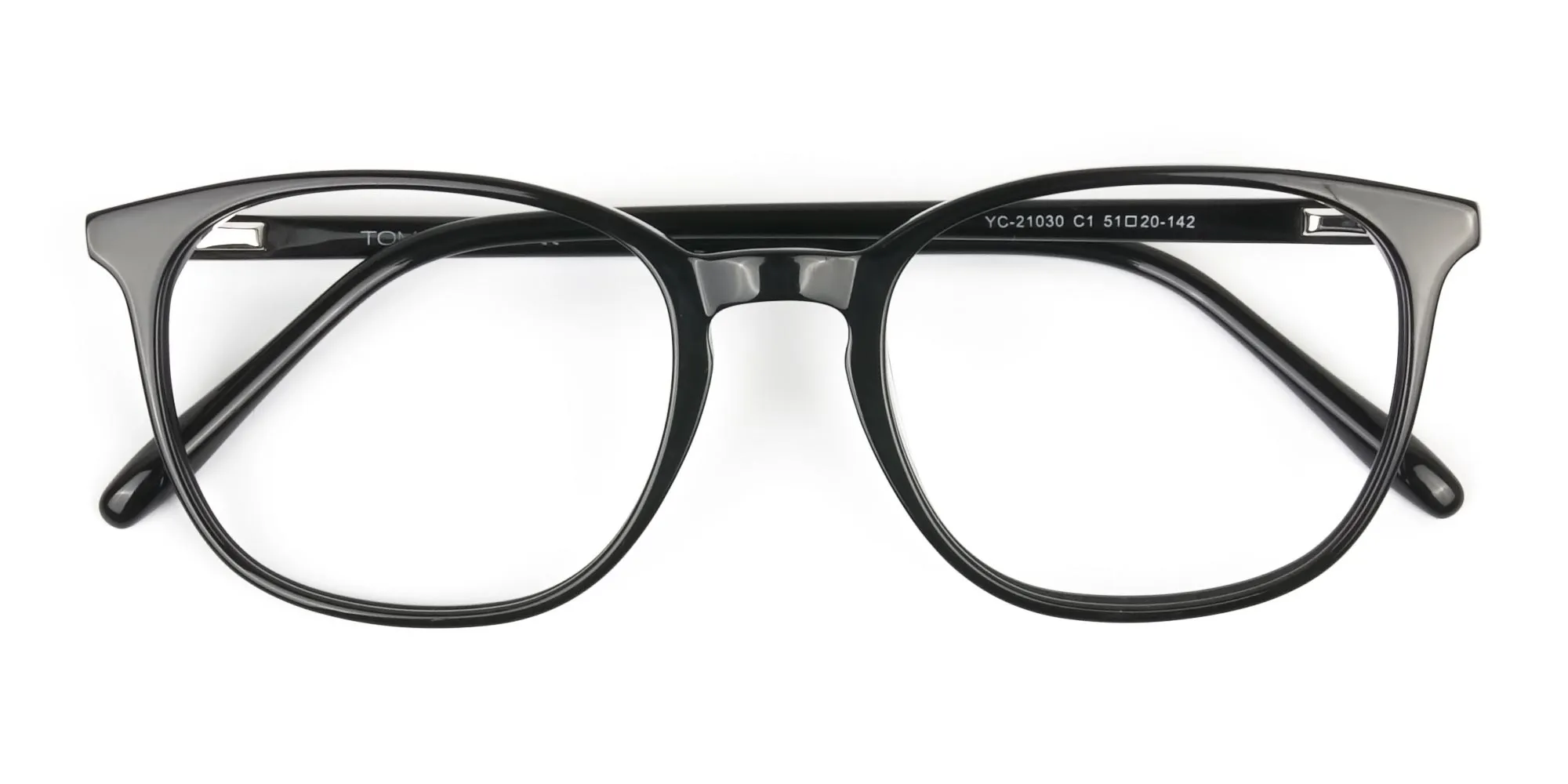 Black Wayfarer Glasses Thin Frame - 2