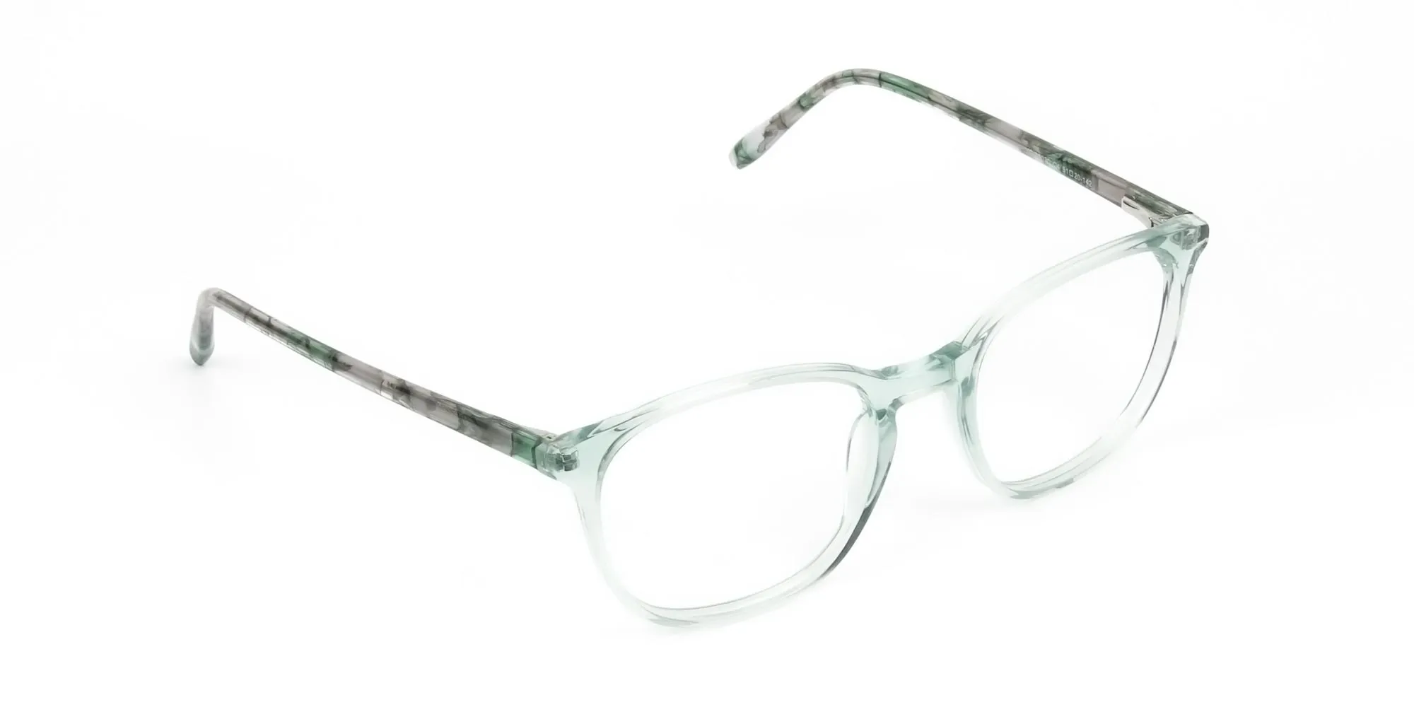 Teal Crysral Green Glasses in Square - 2