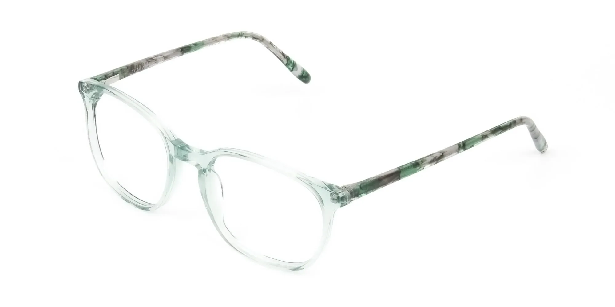 Teal Crysral Green Glasses in Square - 2