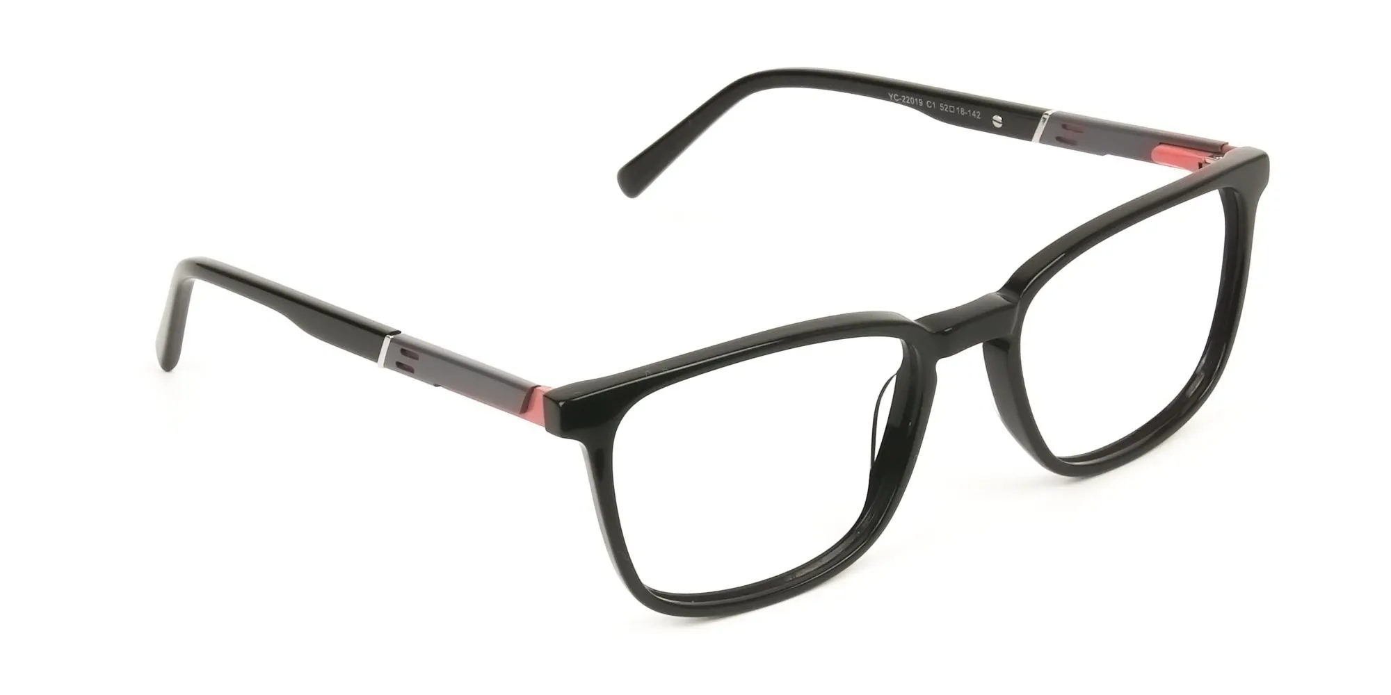 Lightweight Black Sport Style Rectangular Glasses - 2