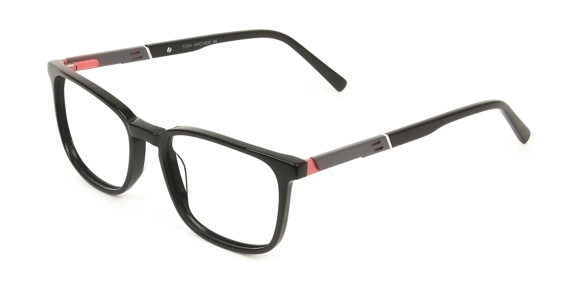 Lightweight Black Sport Style Rectangular Glasses - 2