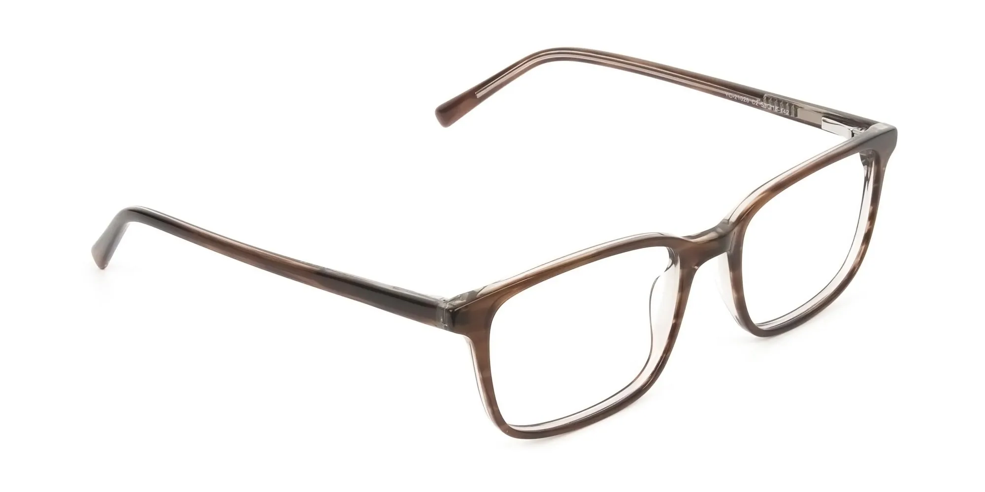 Hazel Brown Eyeglasses Rectangle & Acetate Frame - 2