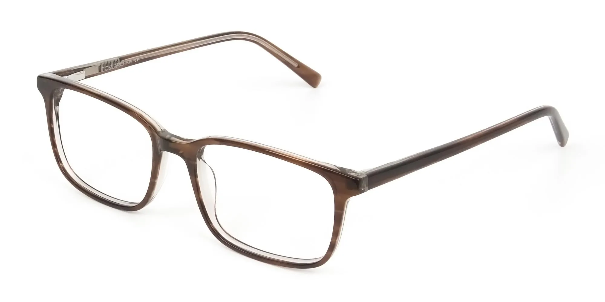 Hazel Brown Eyeglasses Rectangle & Acetate Frame - 2