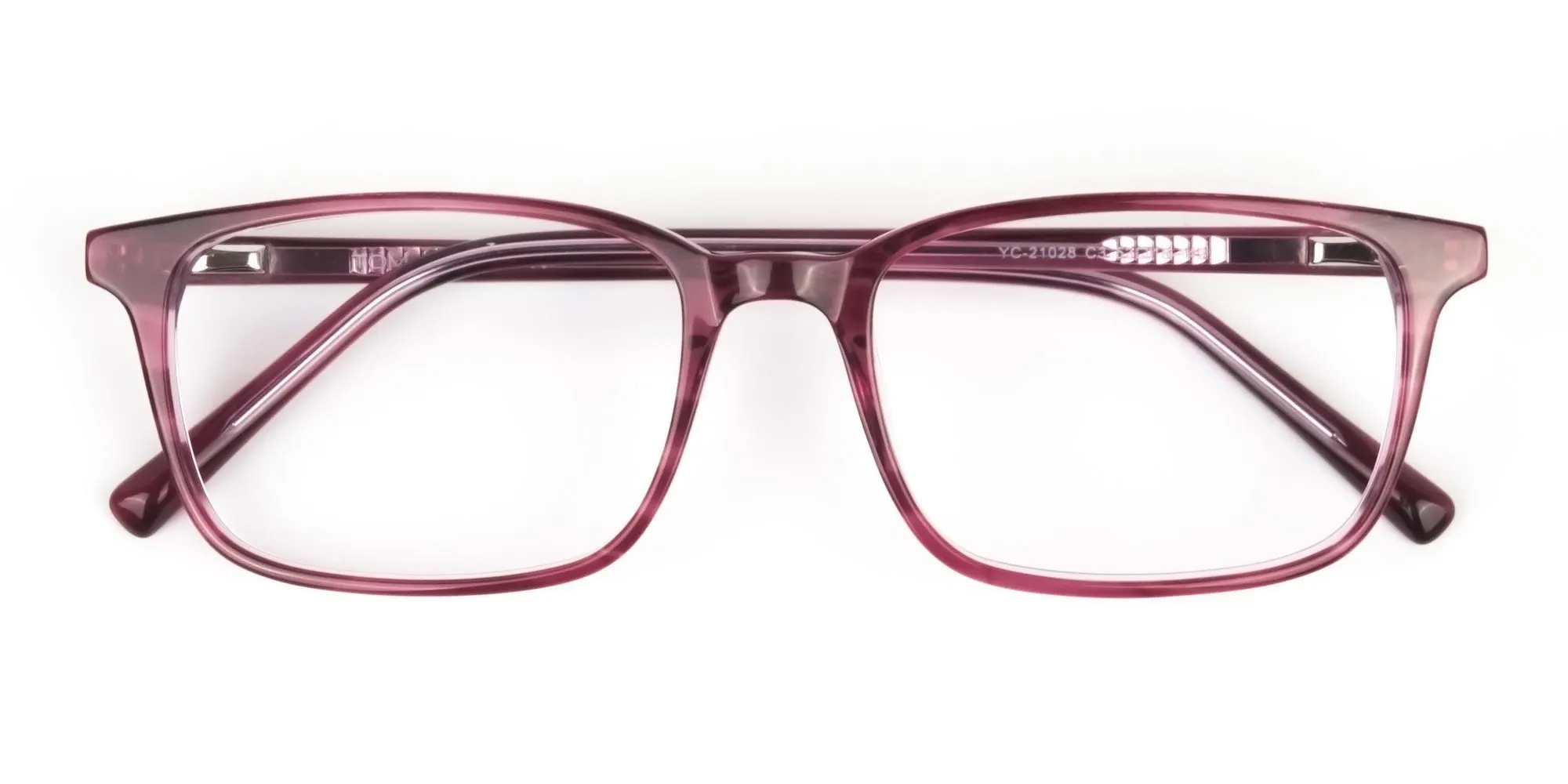Cherry Red Eyeglasses in Horn-Rimmed Rectangle - 2