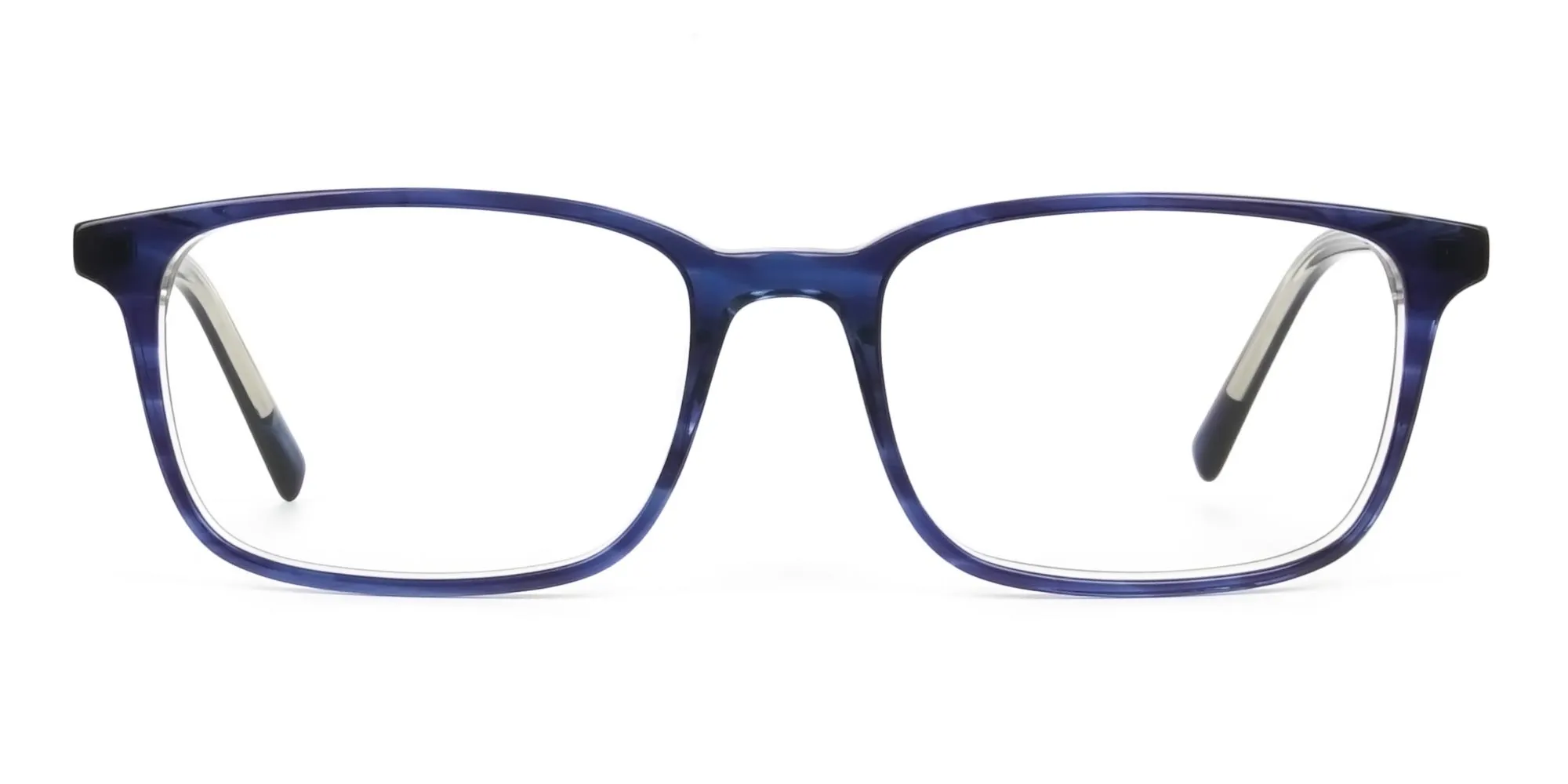 Horn-Rimmed Royal Blue Eyeglasses in Retangle - 2 