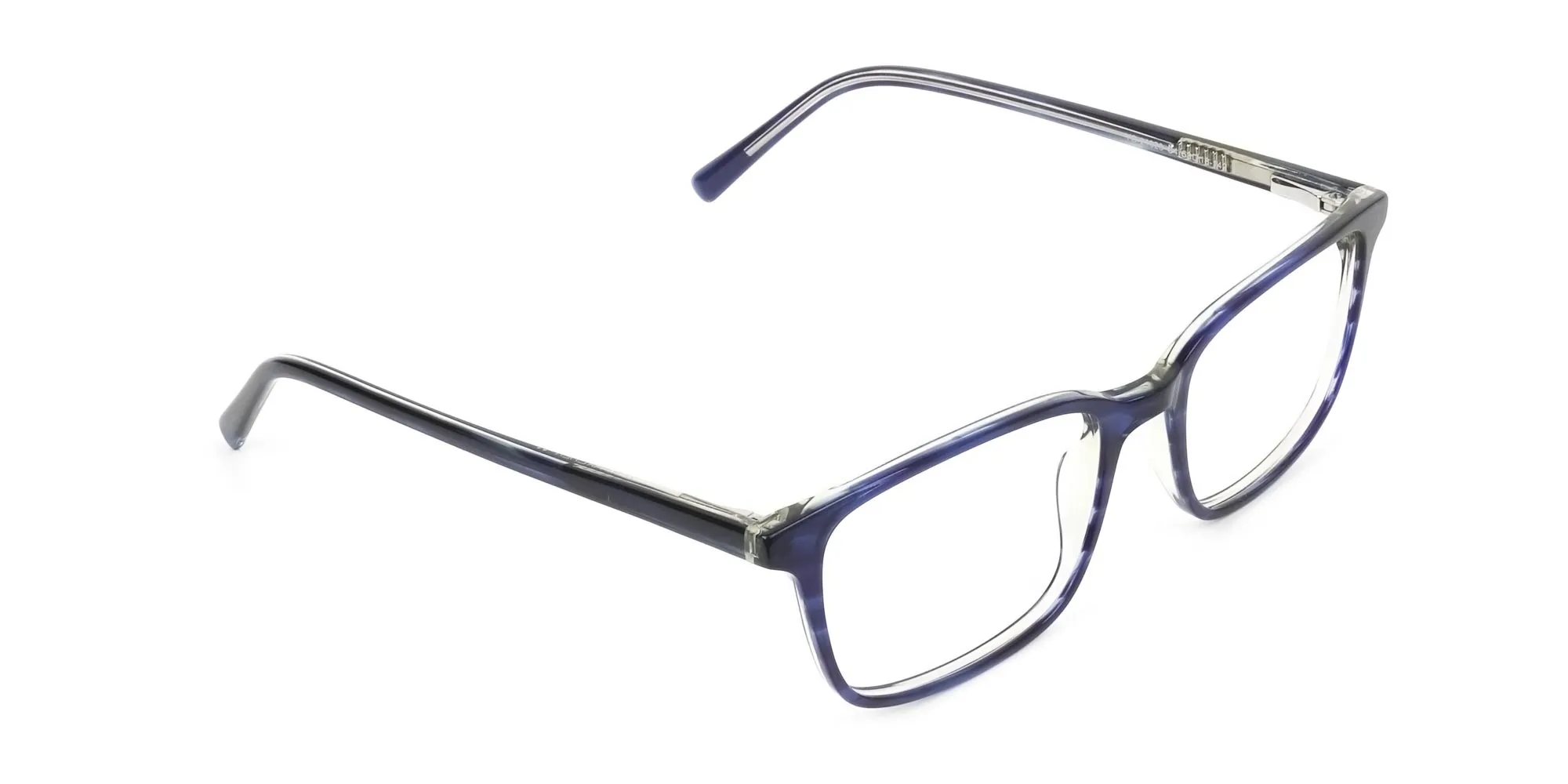 Horn-Rimmed Royal Blue Eyeglasses in Retangle - 2 