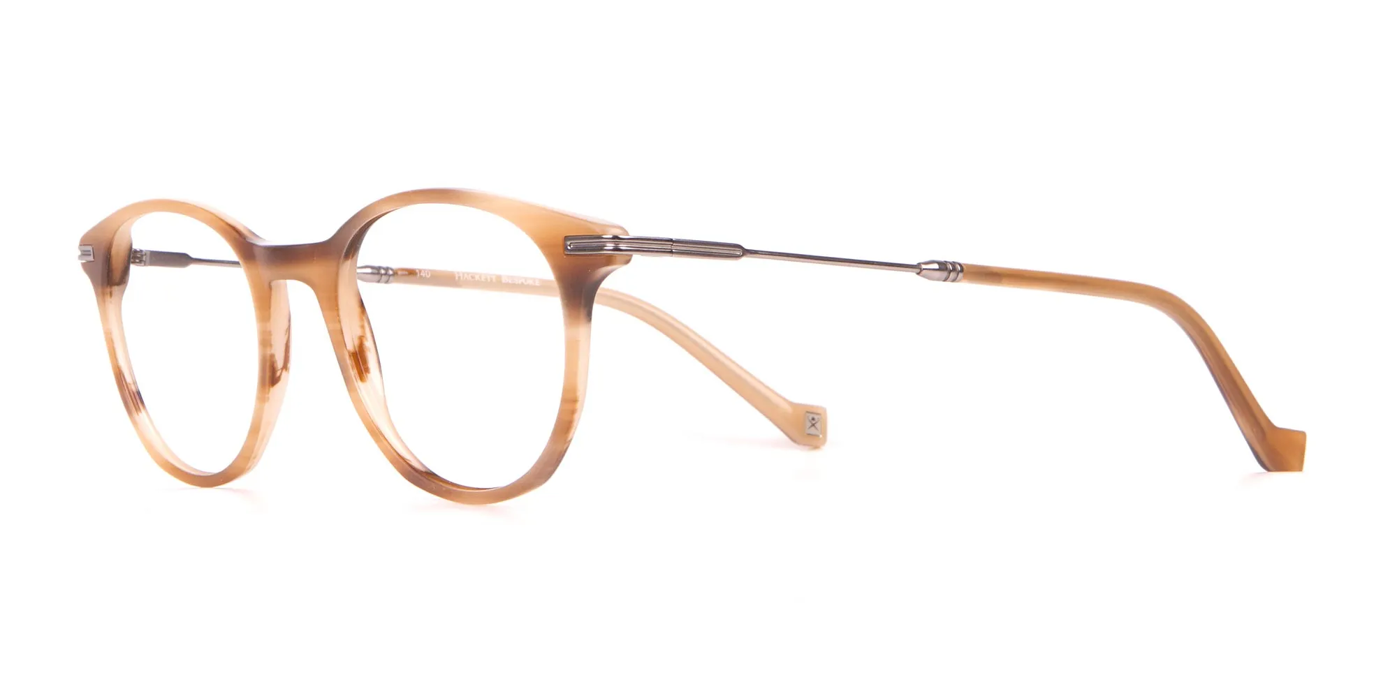 HACKETT Bespoke HEB204 Classic Round Frame Milky Tortoise-2