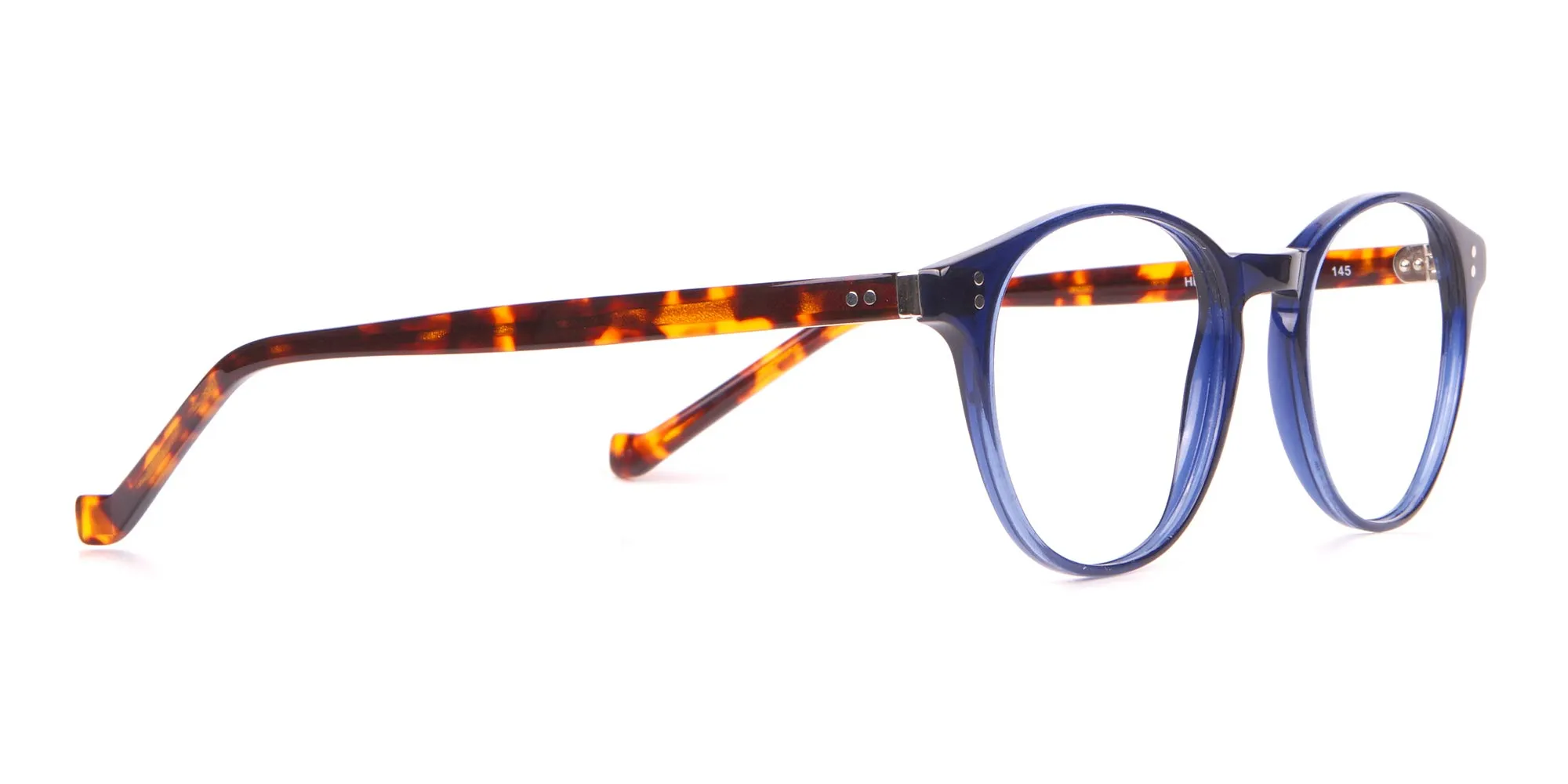 HACKETT Bespoke HEB218 Petite Round Glasses Navy & Tortoise-2