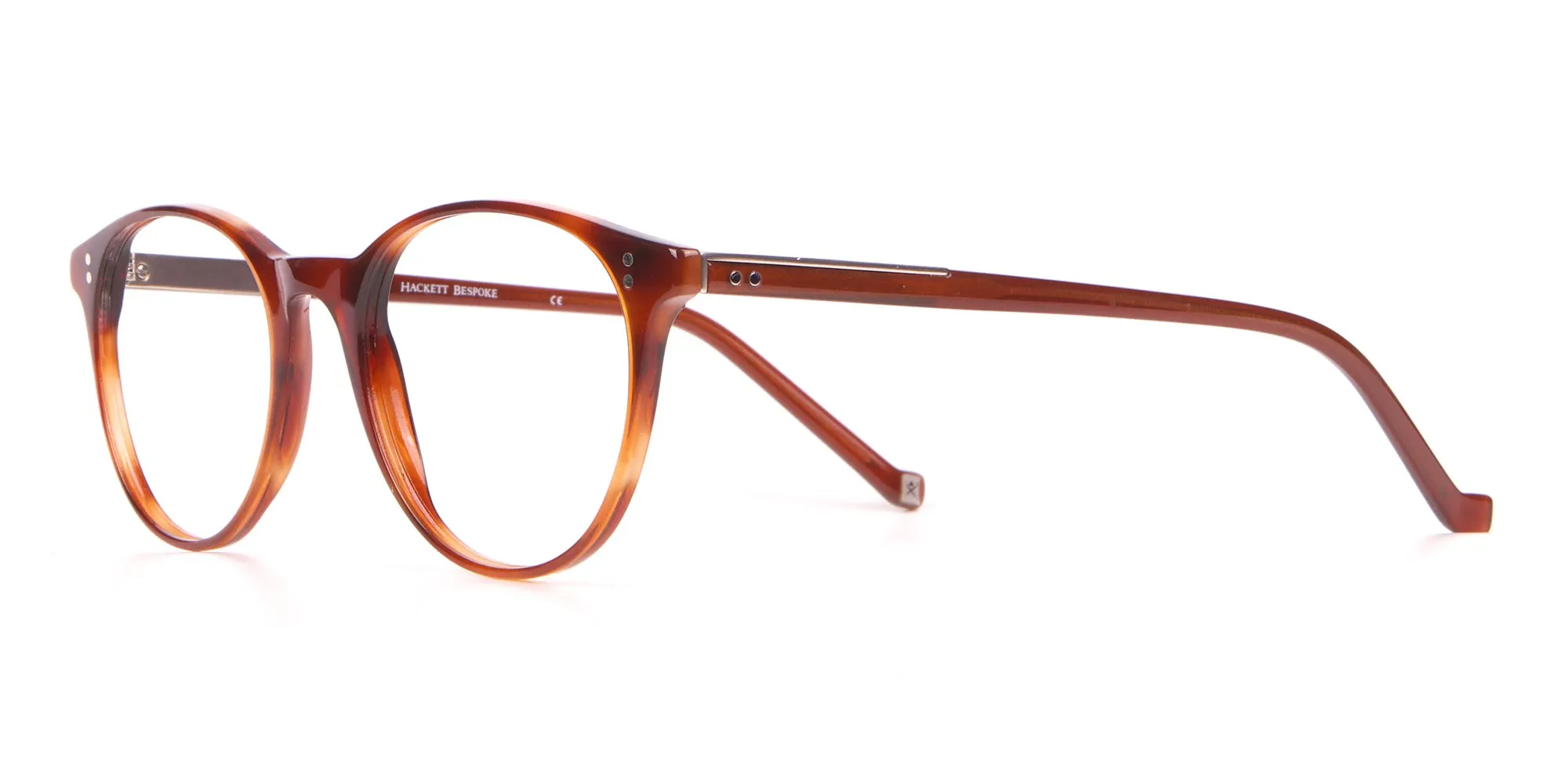 HACKETT HEB 233 Bespoke Retro Round Frame Brown Horn-2