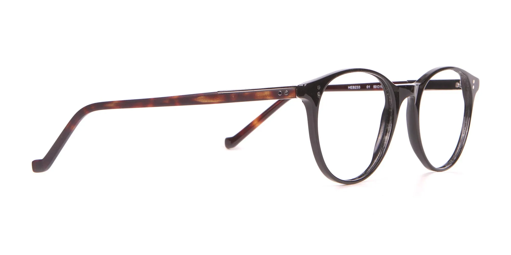 HACKETT HEB233 Bespoke Retro Round Frame Black & Tortoise-2