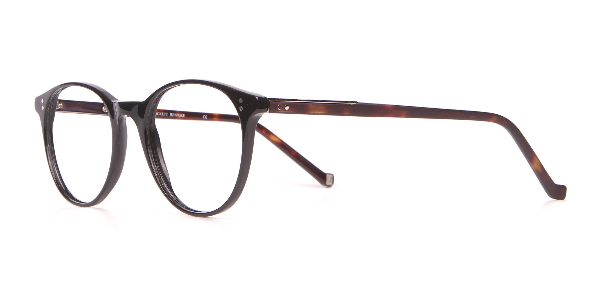 HACKETT HEB233 Bespoke Retro Round Frame Black & Tortoise-2