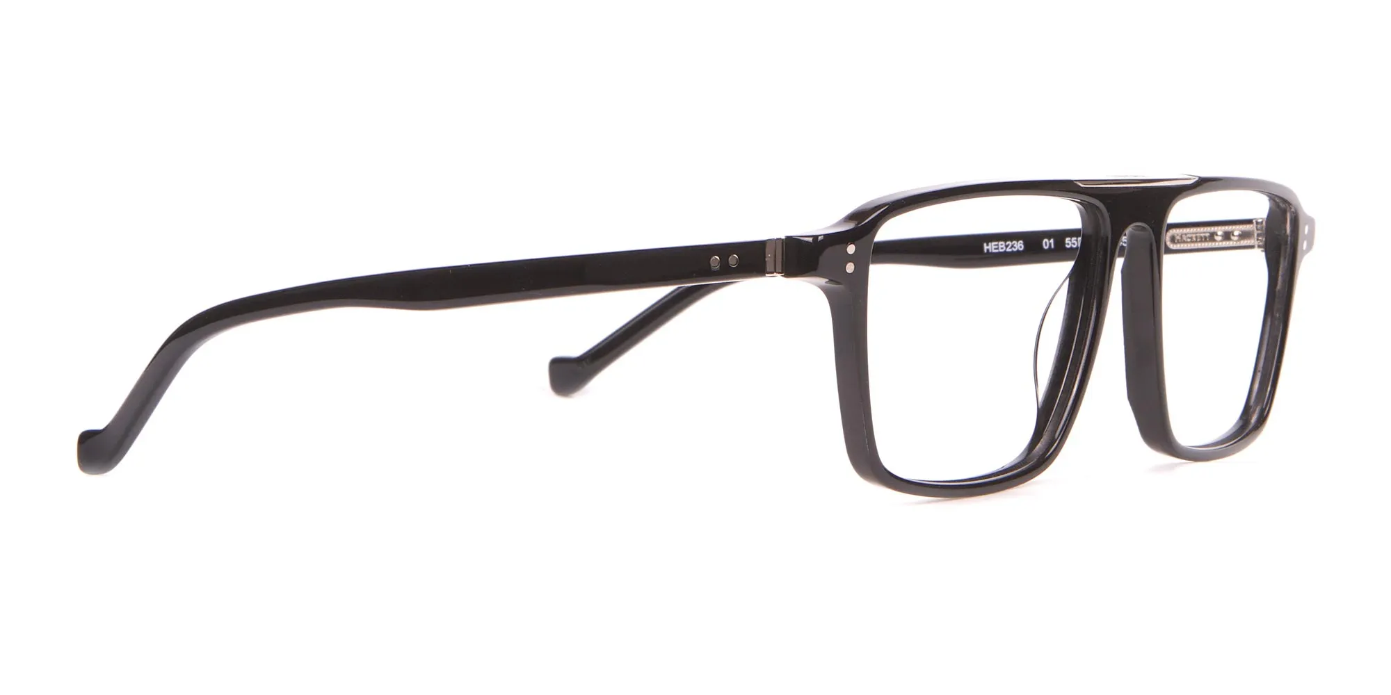 HACKETT HEB236 Wide Fit Rectangular Frame Black Horn-2