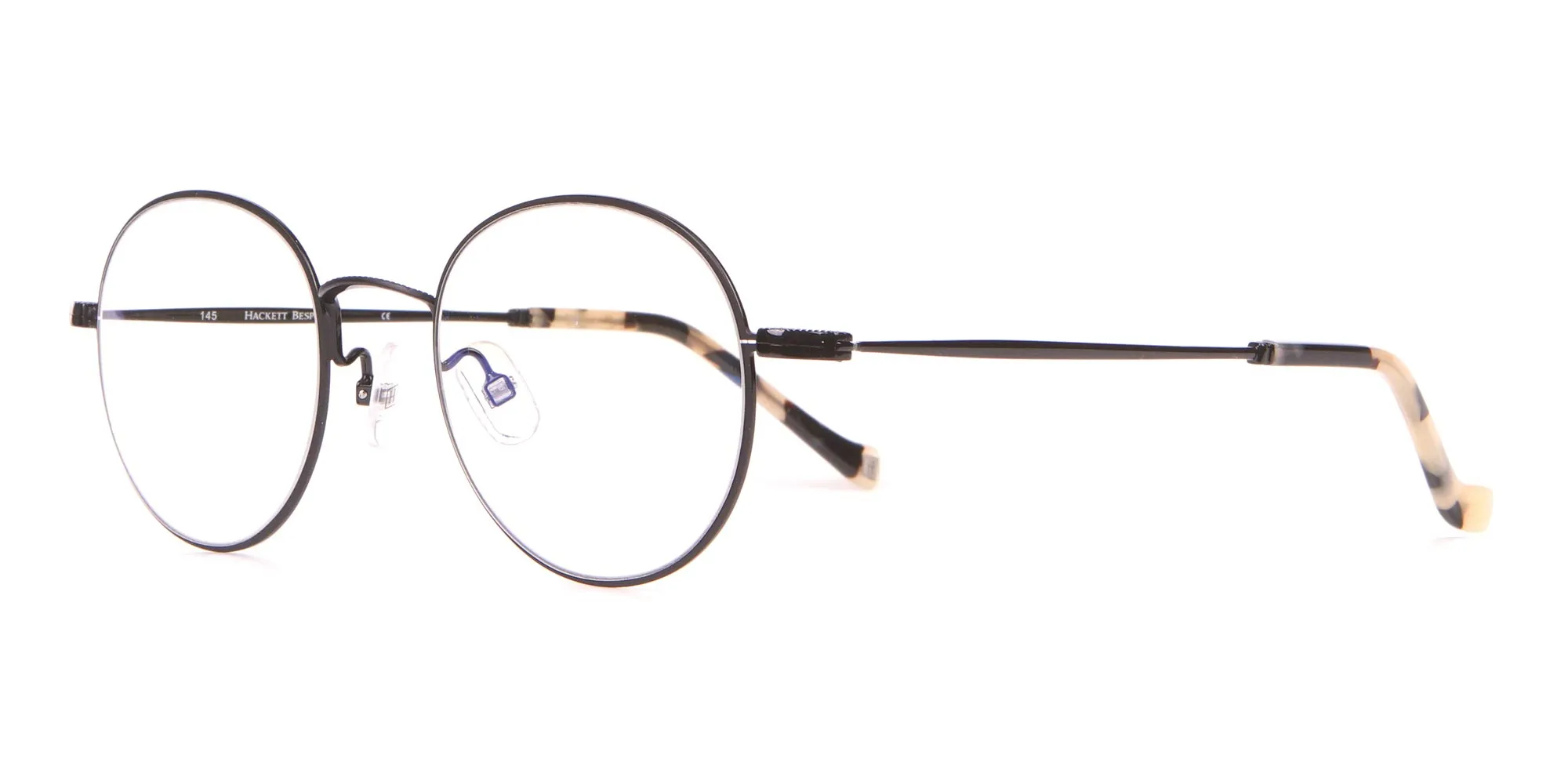 HACKETT Bespoke HEB241 Classic Round Glasses Black & Horn-2