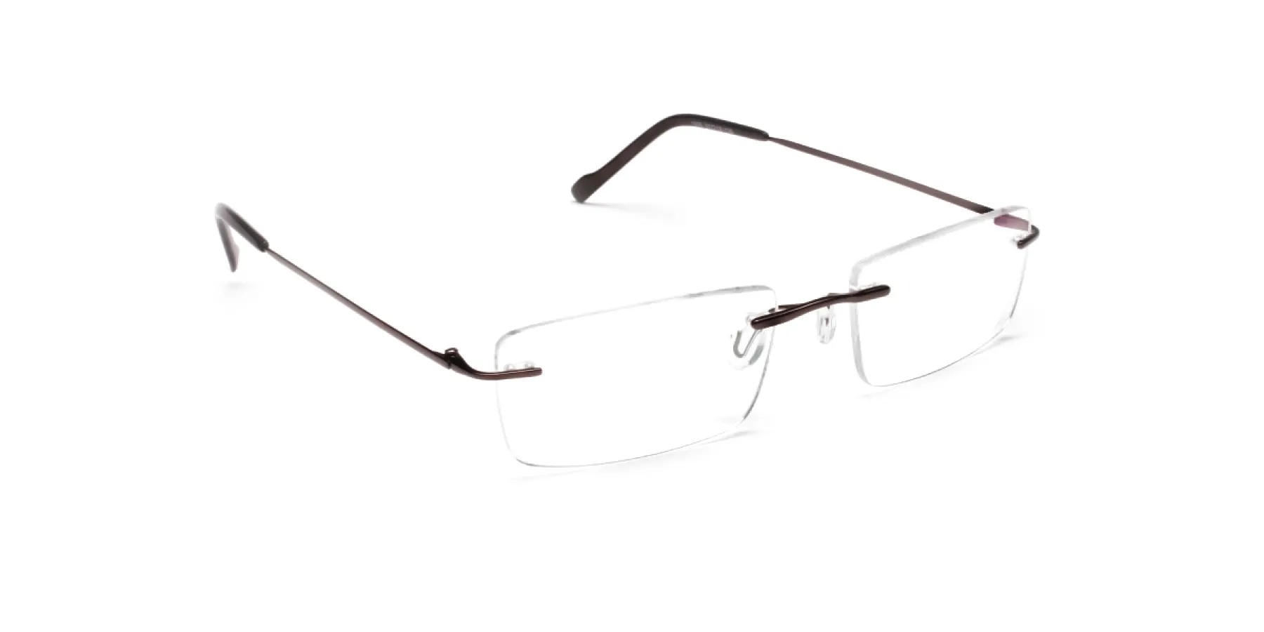 Rimless Glasses in Brown for Men & Women - 2