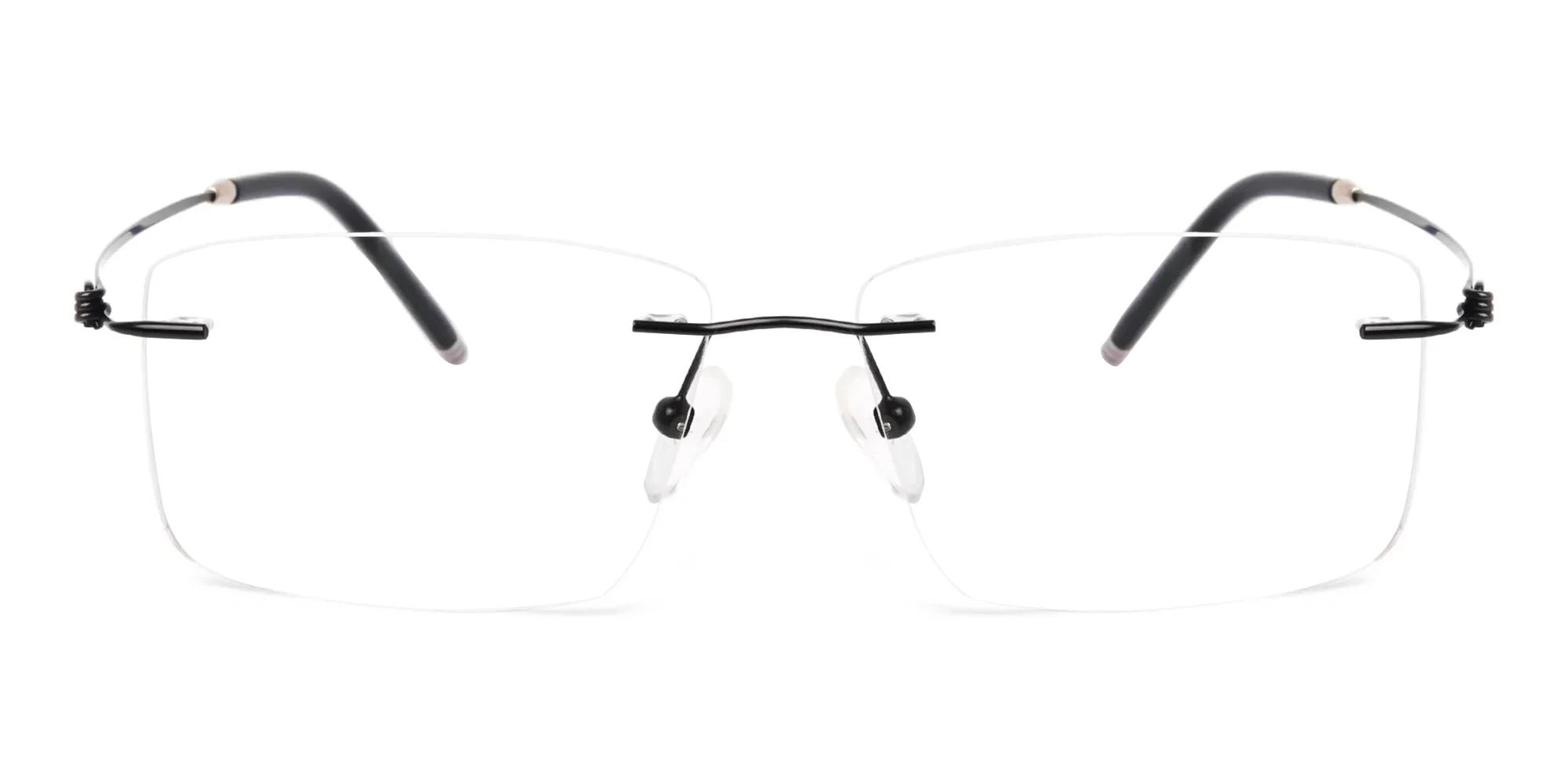 designer black rectangular rim less glasses frames-1