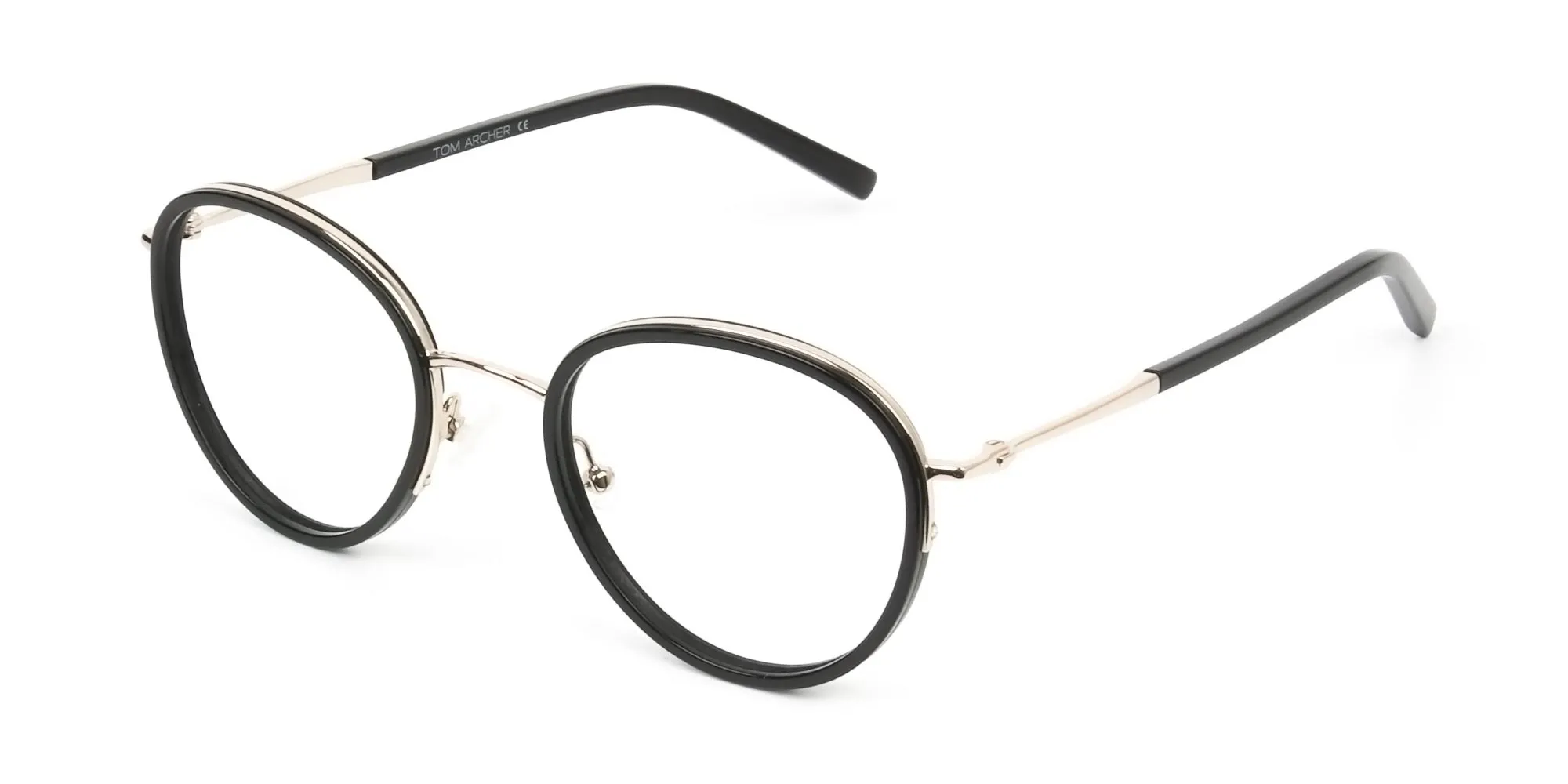 Retro Black & Silver Circular Glasses - 2