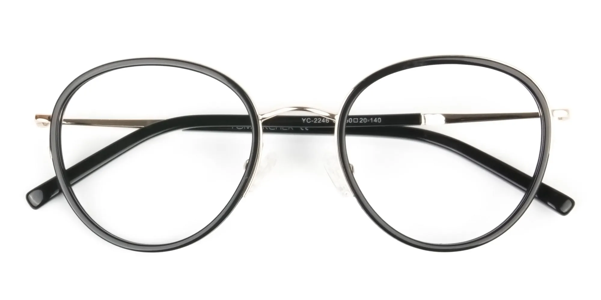 Retro Black & Silver Circular Glasses - 2