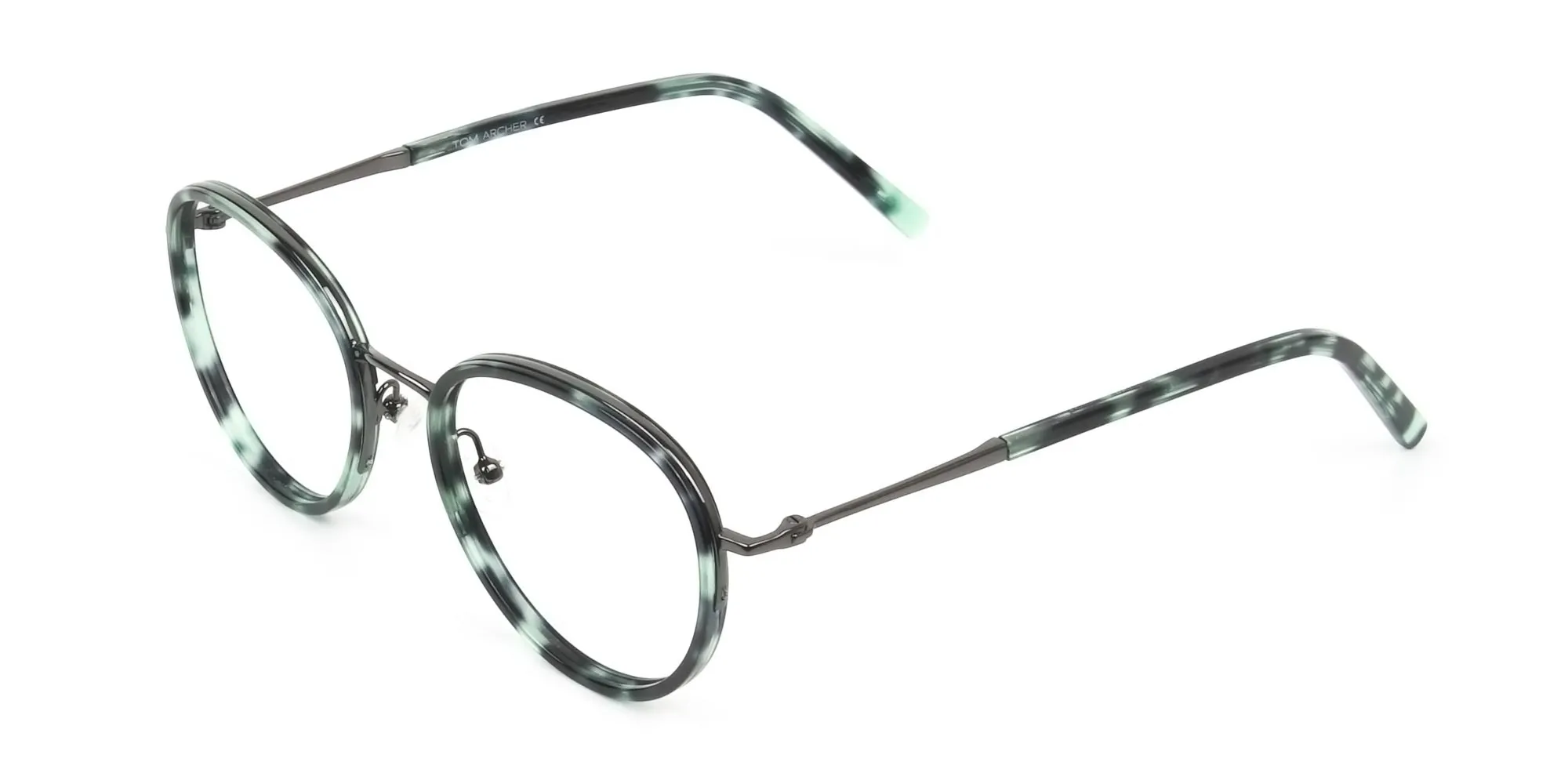 Gunmetal & Jade Green Glasses Frames - 1