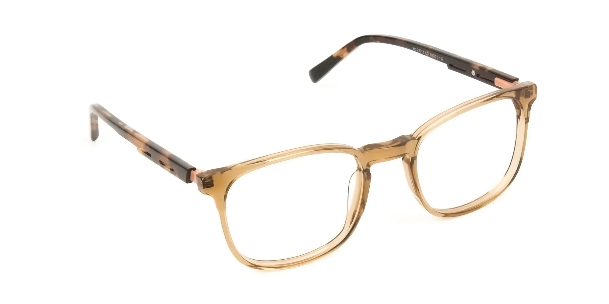 Translucent Brown Havana & Tortoise Large Square Tortoise Shell Glasses - 2