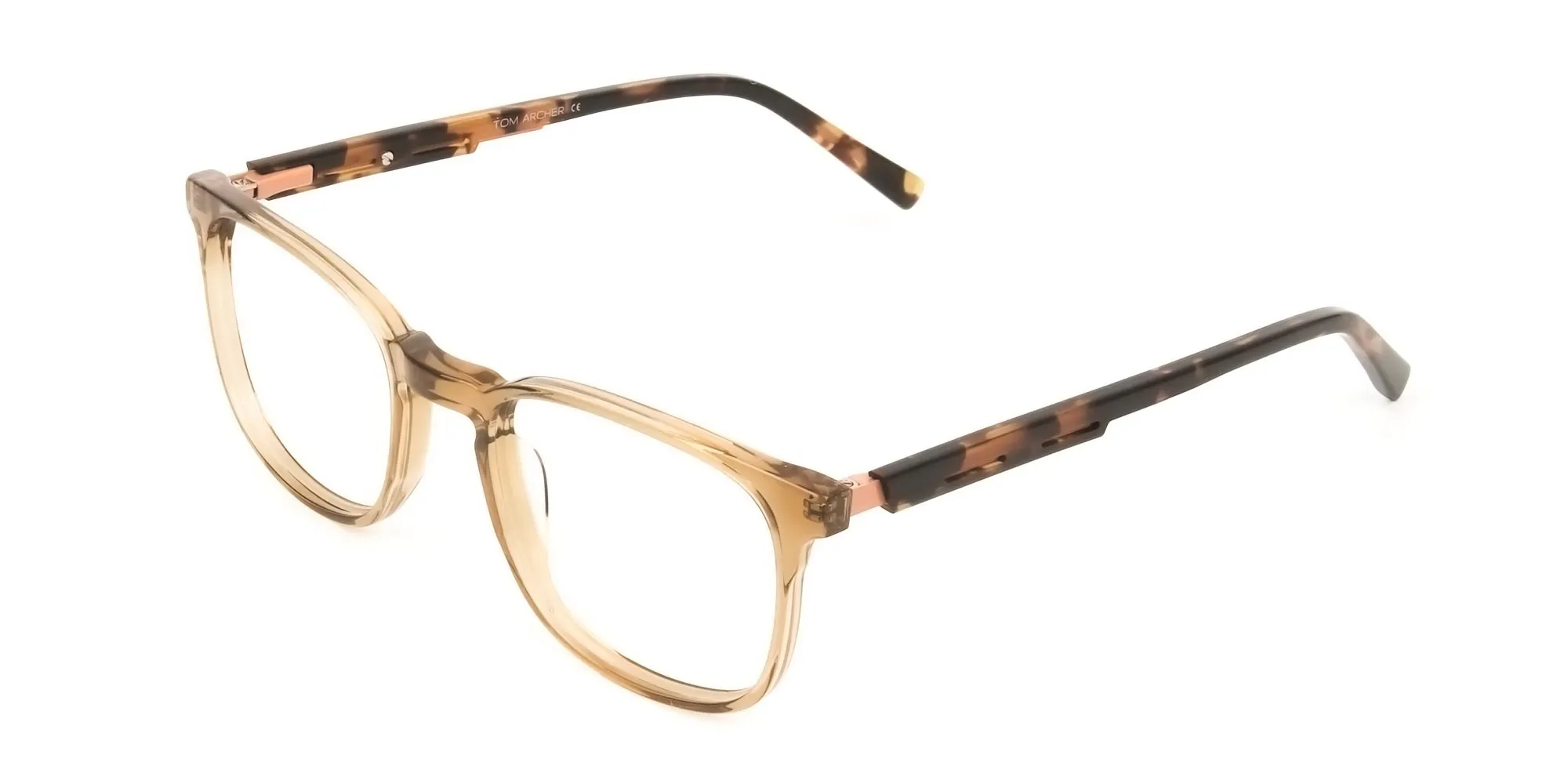 Translucent Brown Havana & Tortoise Large Square Tortoise Shell Glasses - 2