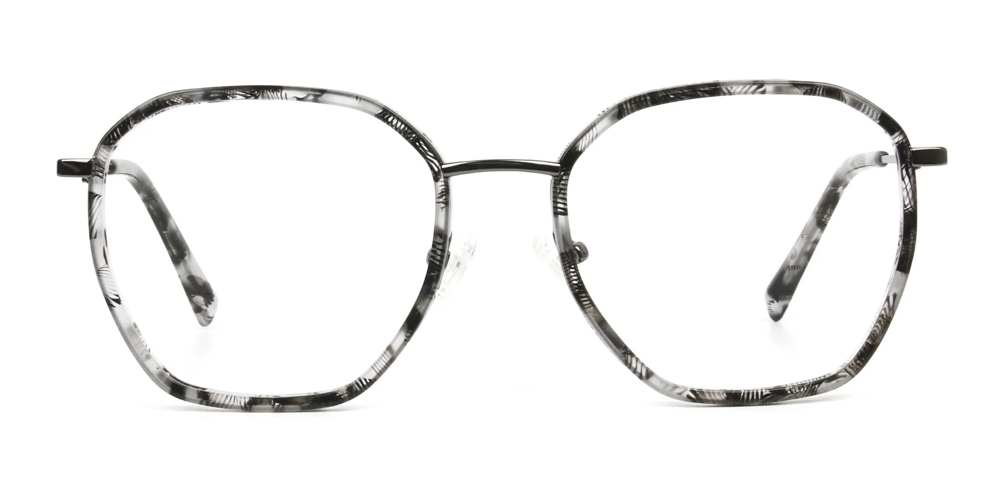 Gunmetal Grey Tortoiseshell Octagon Glasses - 2 