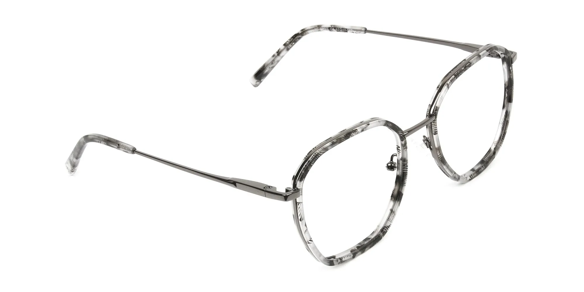 Gunmetal Grey Tortoiseshell Octagon Glasses - 2 