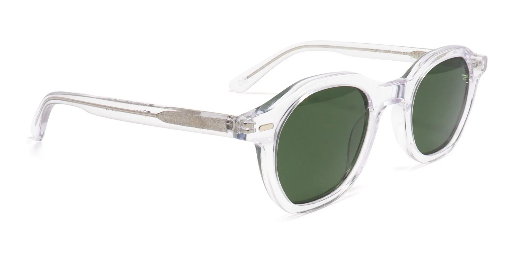 clear frame green lens sunglasses-1