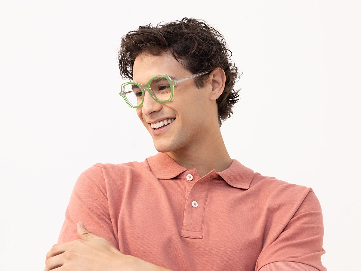 Green & Matte Clear Butterfly Glasses-1