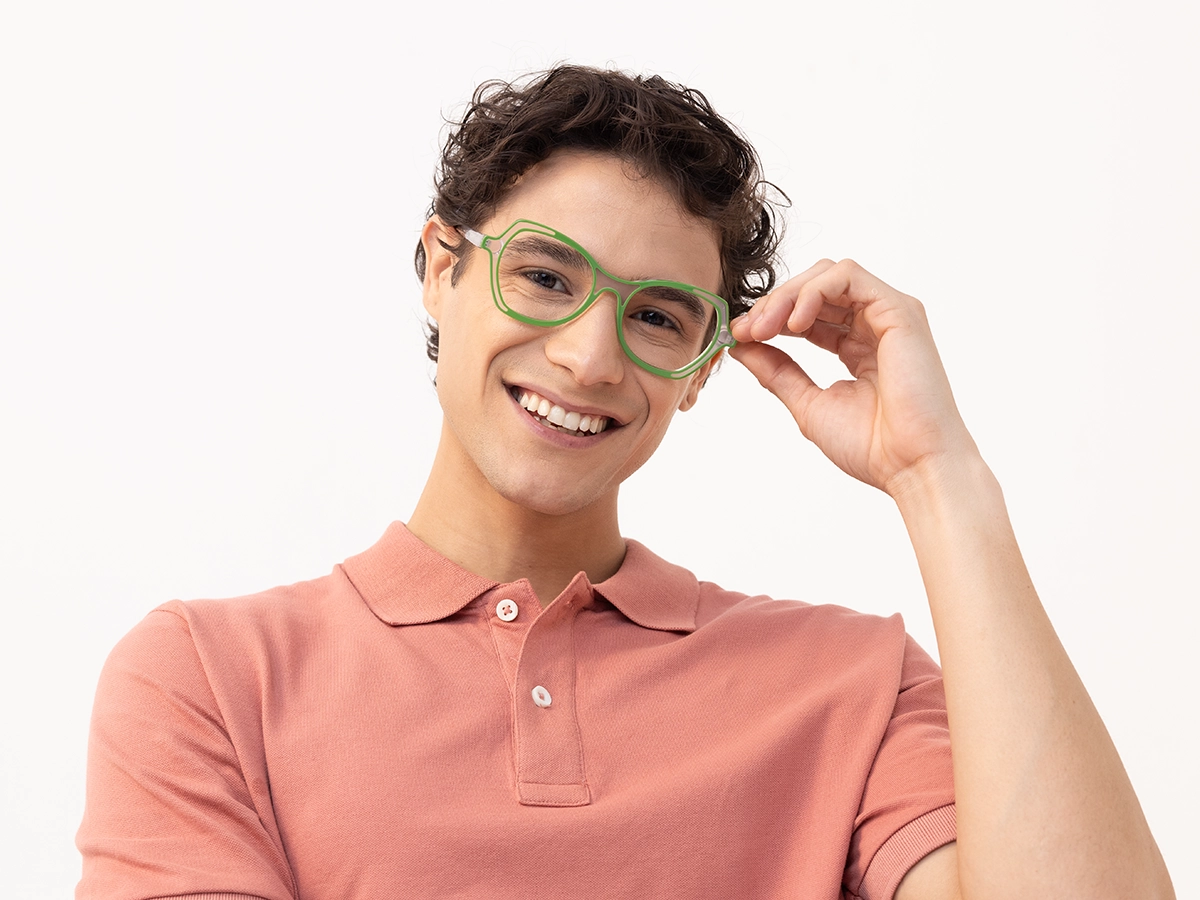 Green & Matte Clear Butterfly Glasses-1