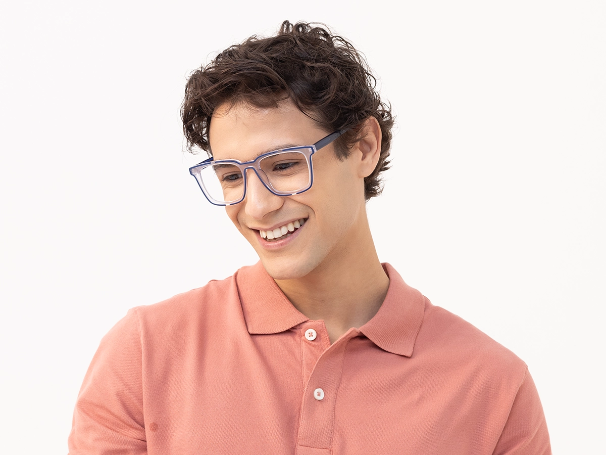 White And Blue Square Glasses-1