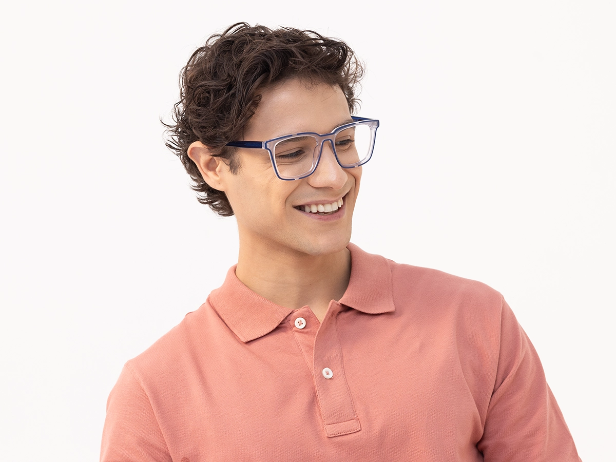 White And Blue Square Glasses-1