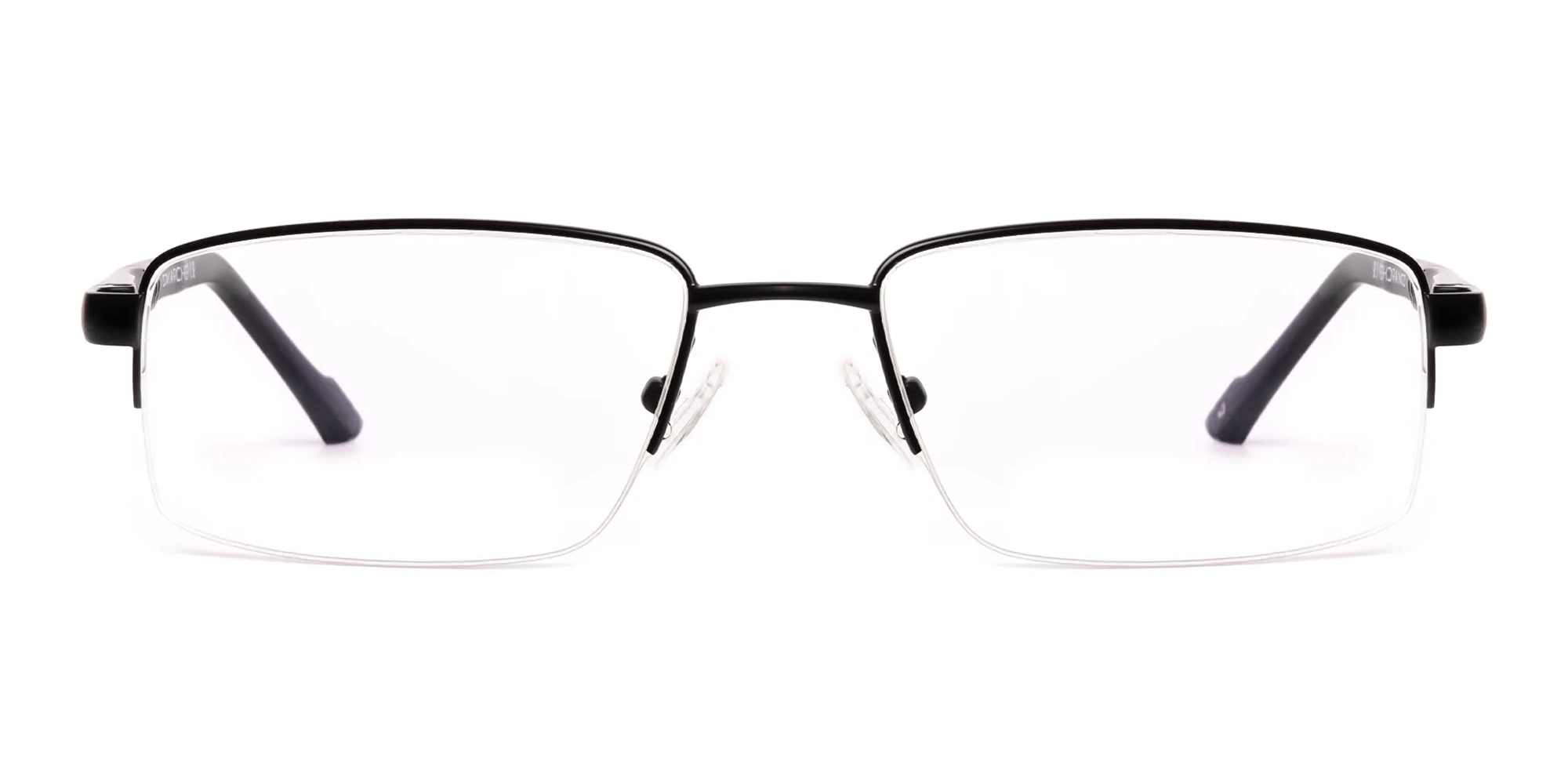 simple black half rim rectangular glasses frames -2