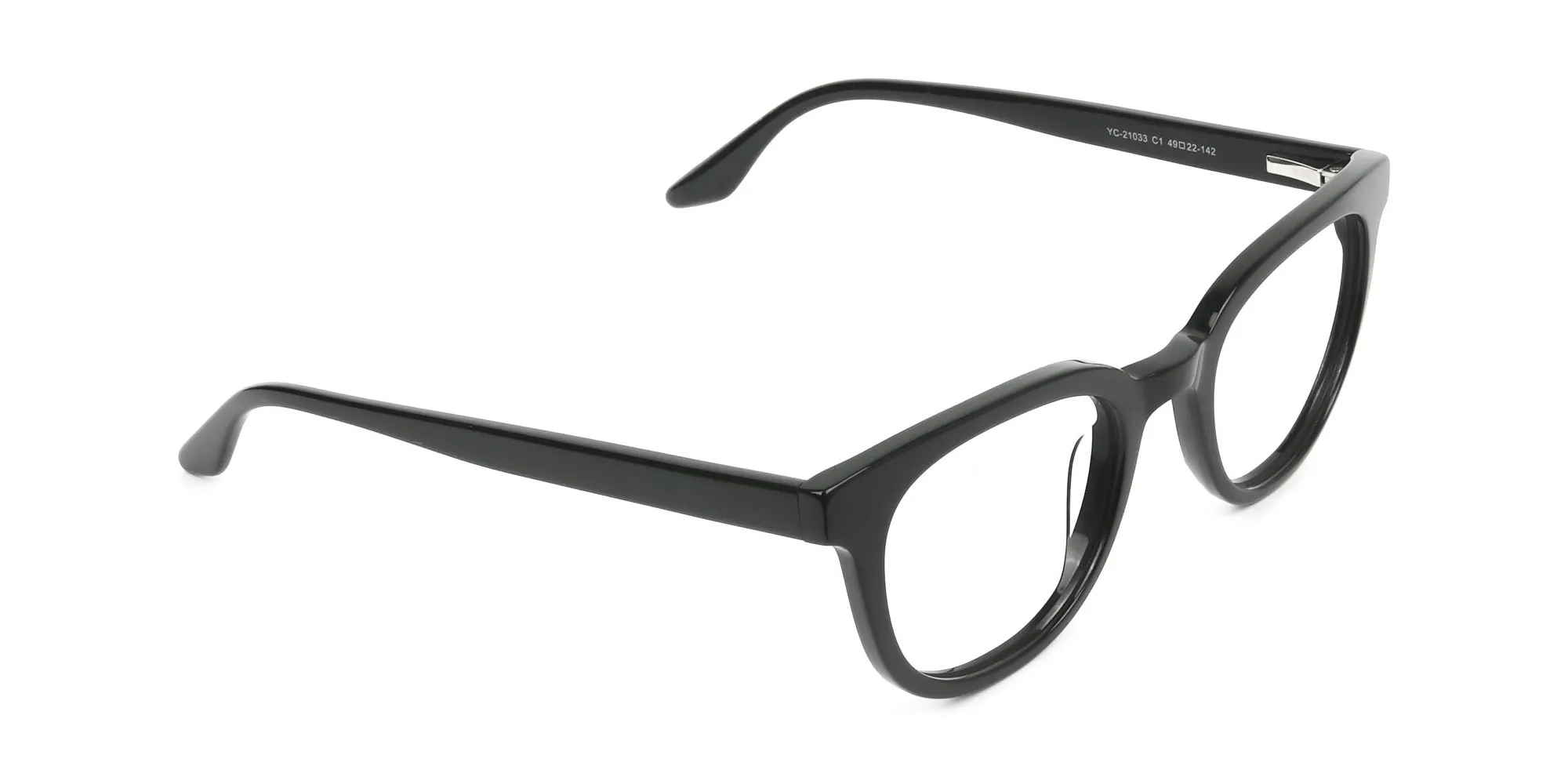 Black Vintage Horn Glasses in Square - 2