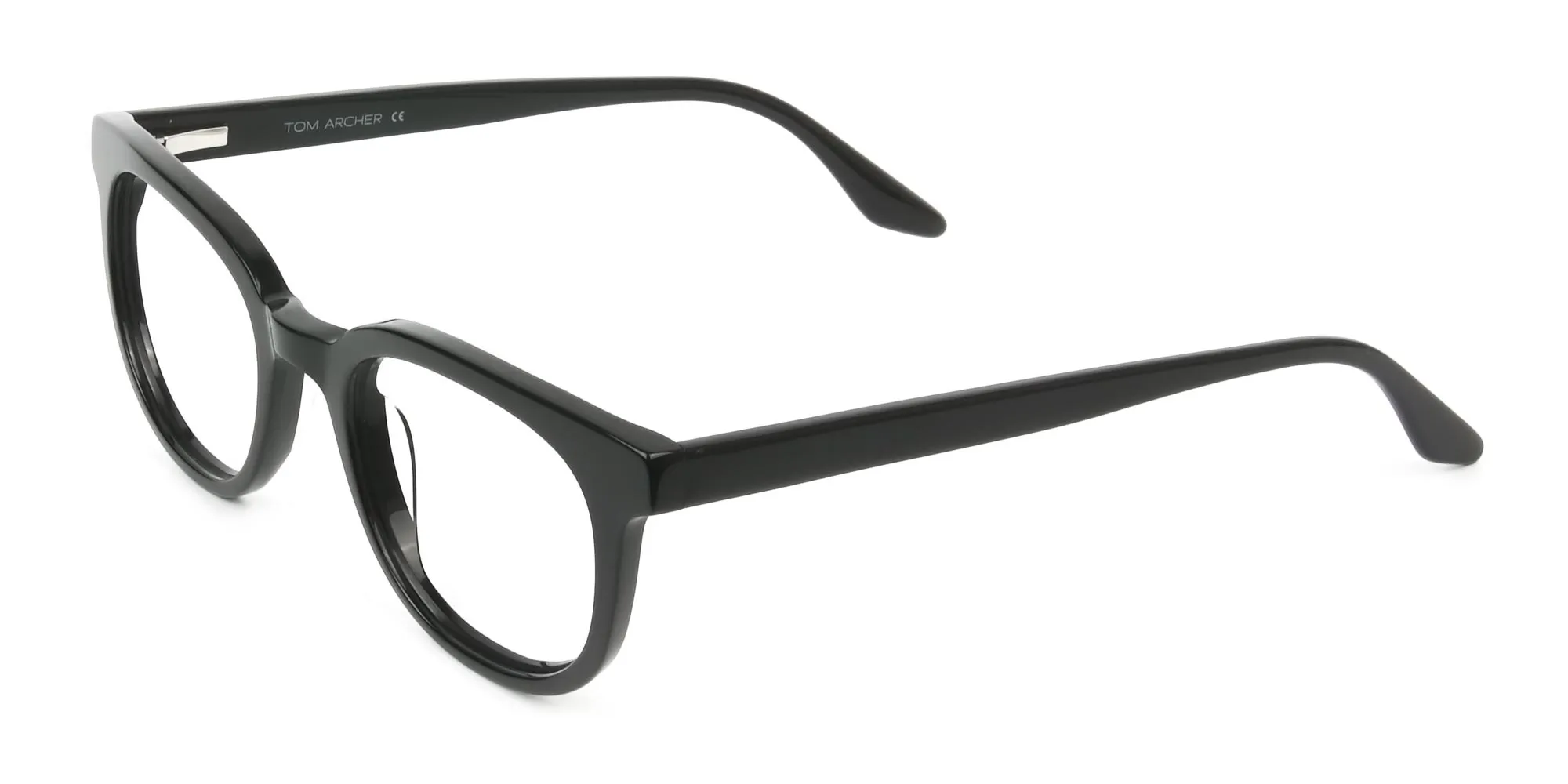 Black Vintage Horn Glasses in Square - 2