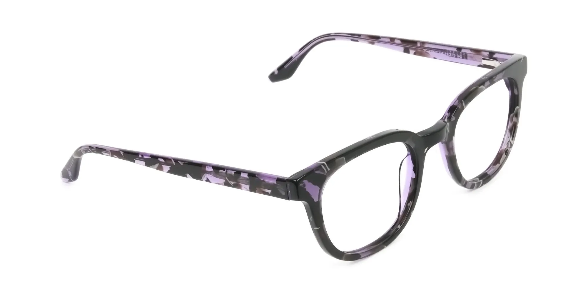 Hipster Thick Frame Tortoise Pastel Purple Glasses For Women - 2