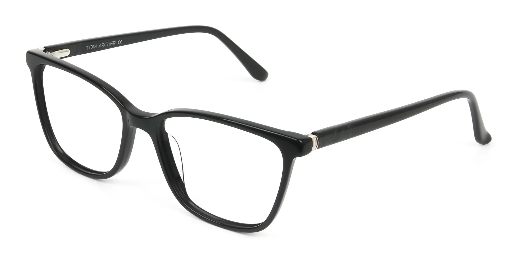 Women Nerd Black Acetate Spectacles in Rectangular - 2