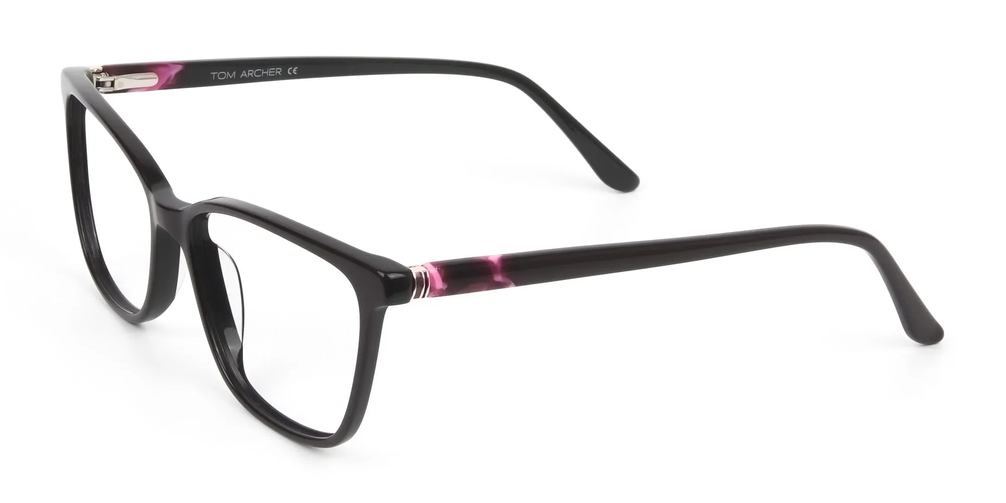 Acetate Dark Violet Spectacles in Rectangular - 2