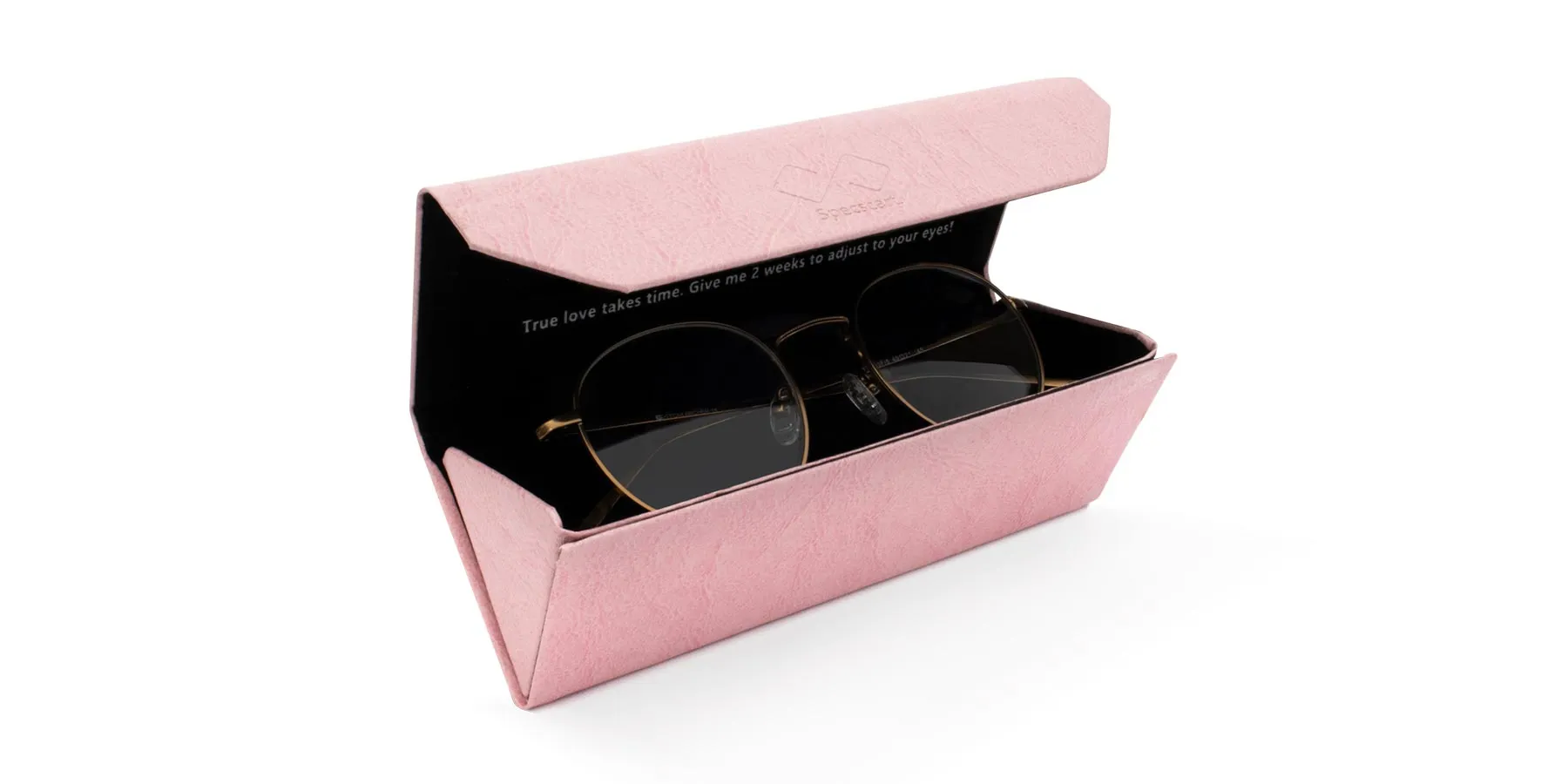 Pink Threefold Eyeglasses Case-2
