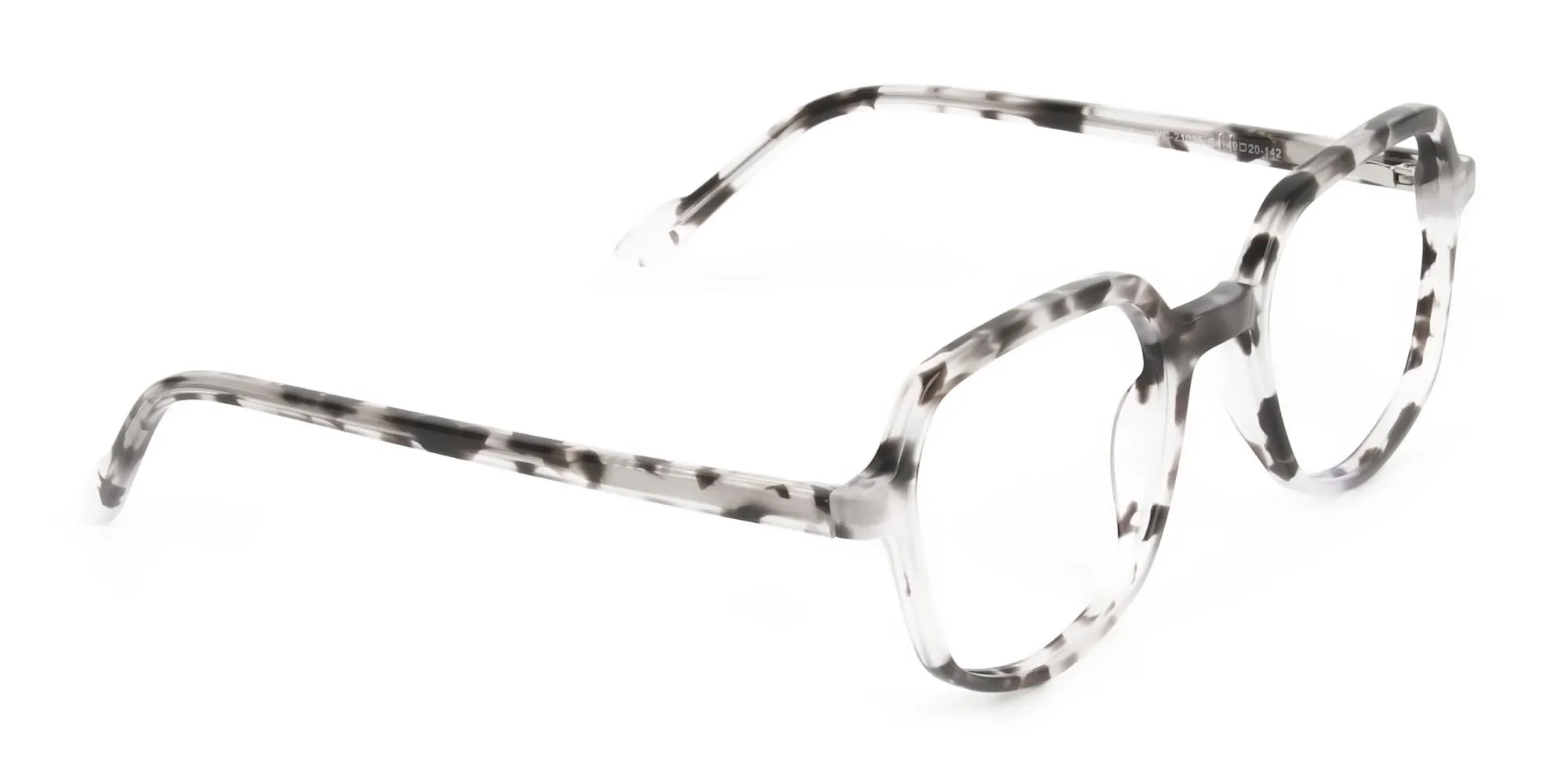 Spotty Black Heptagon Glasses - 2