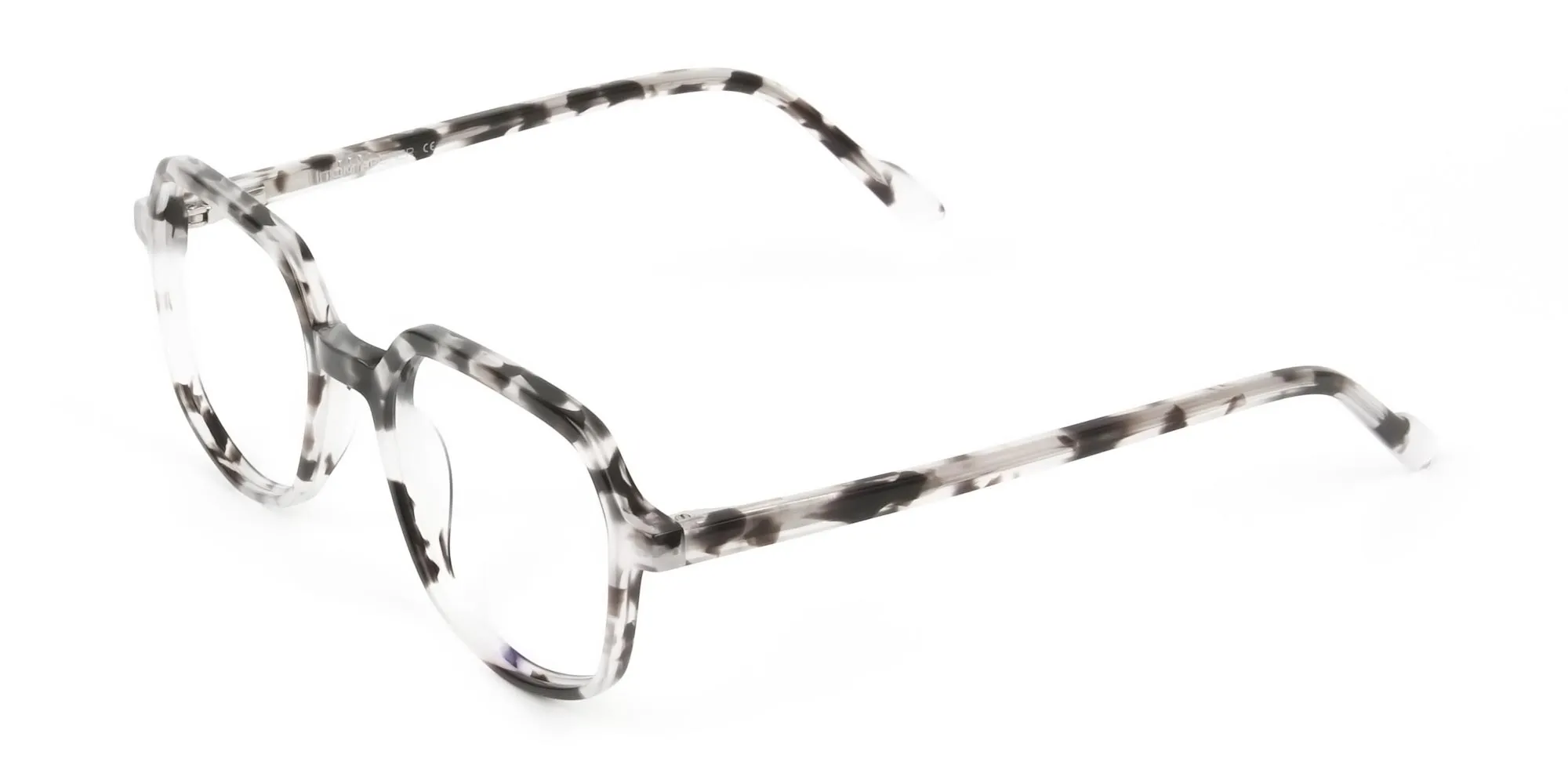 Spotty Black Heptagon Glasses - 2