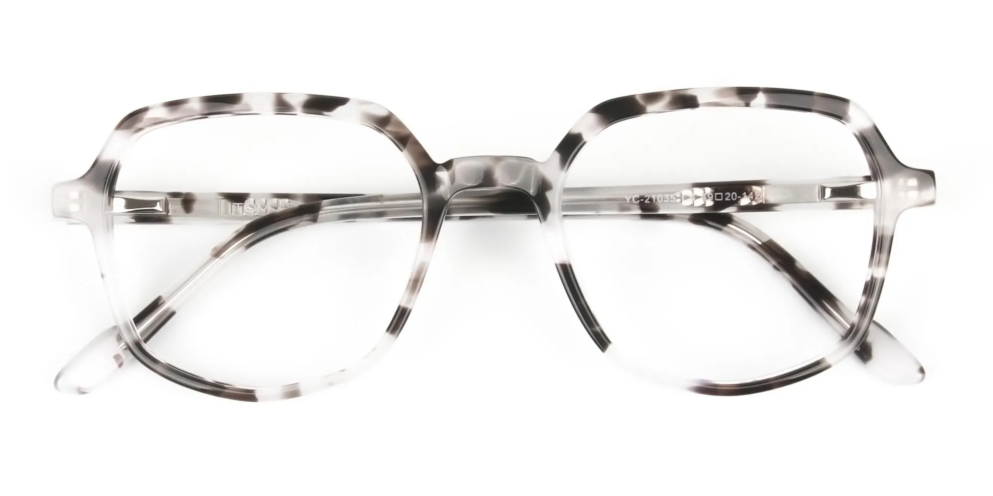 Spotty Black Heptagon Glasses - 2