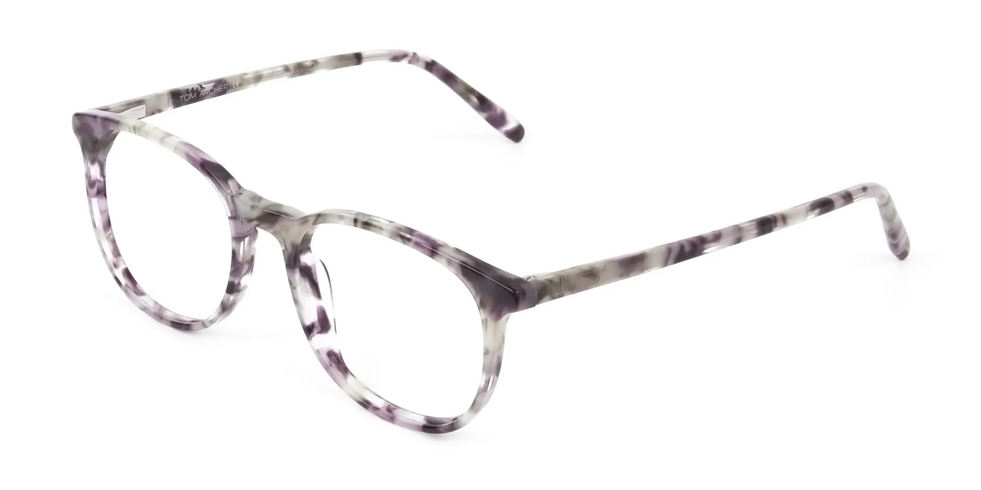 Round Marble Grey Glasses Frames - 2