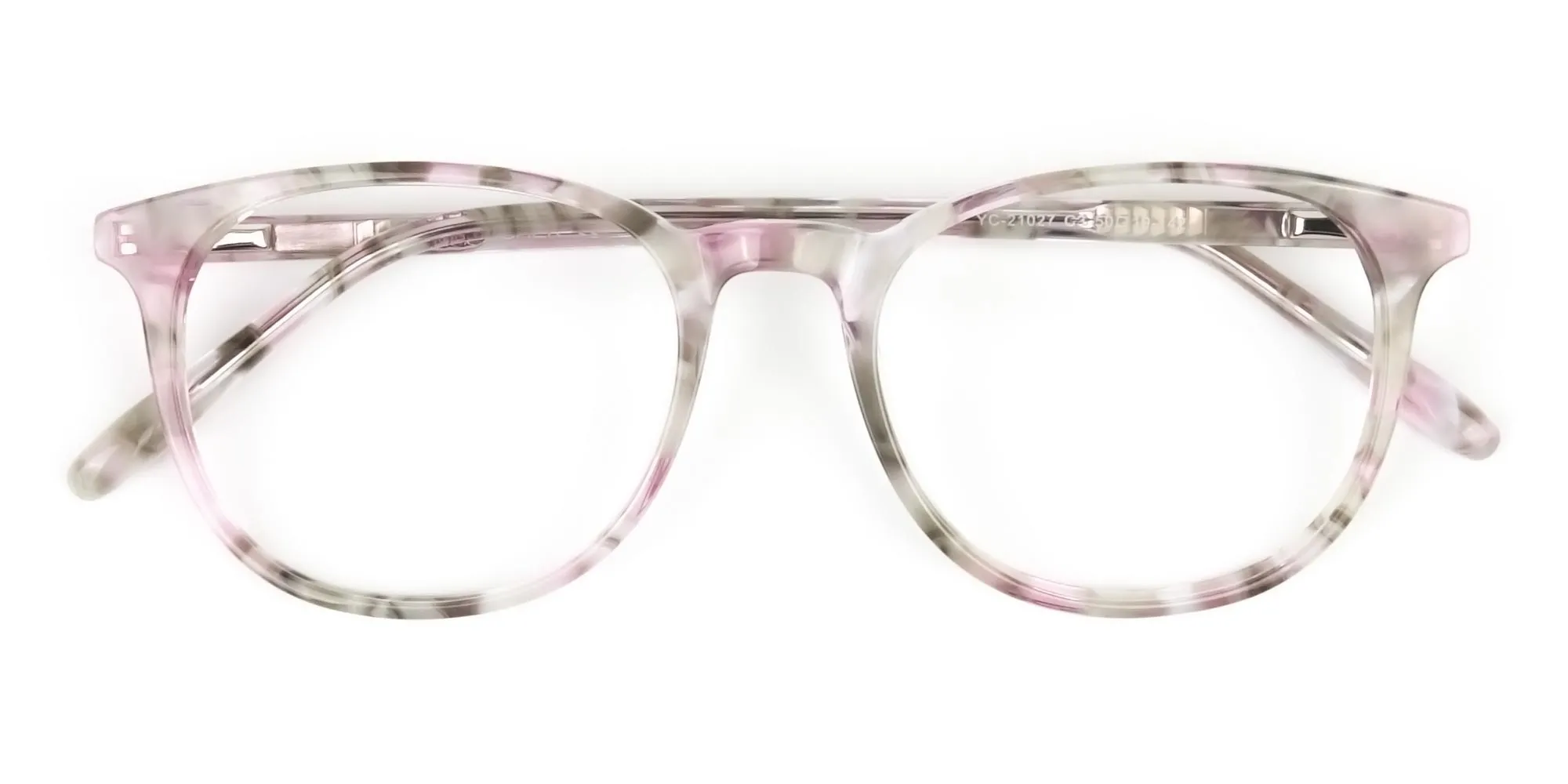 Round Marble Red Frames Glasses - 2