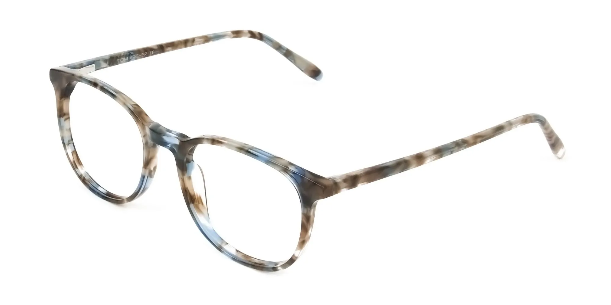 Tortoiseshell Brown and Blue Frame Glasses - 2